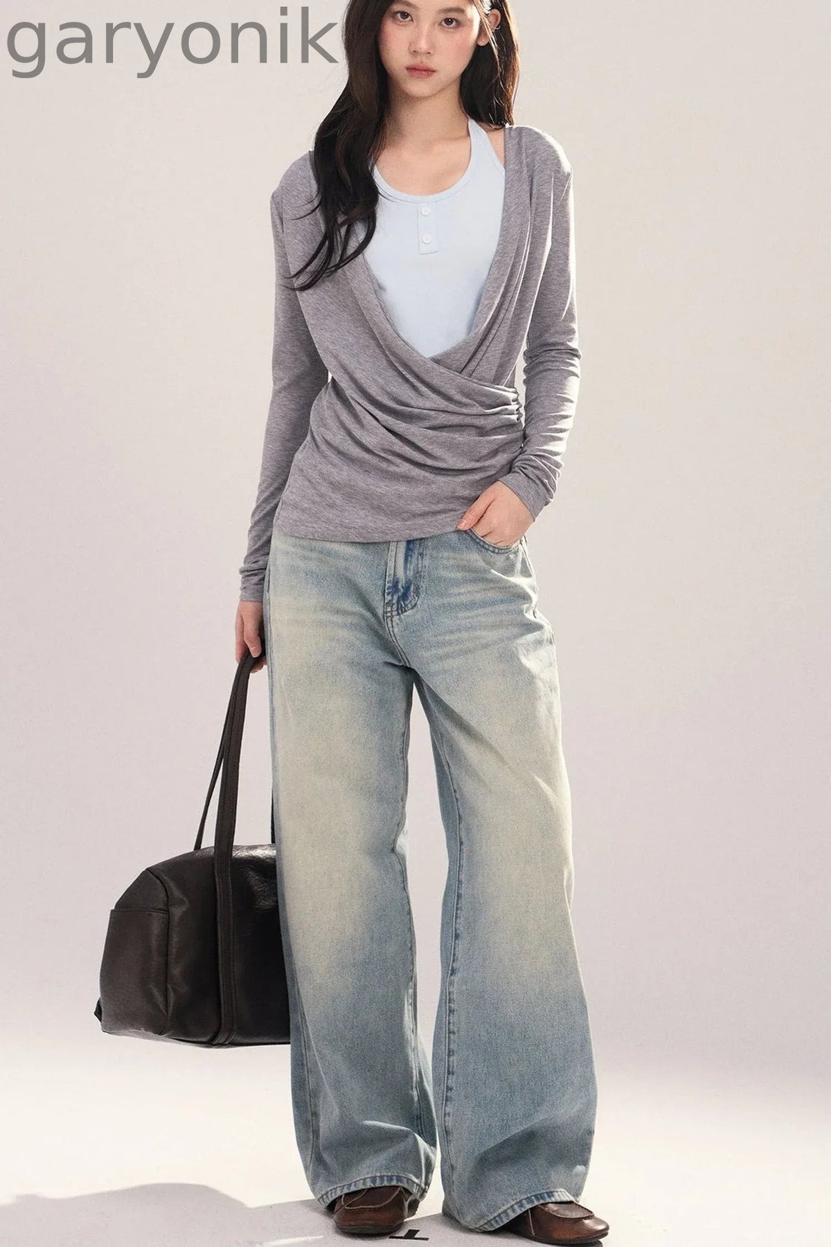 Layered-Look Long-Sleeve Top