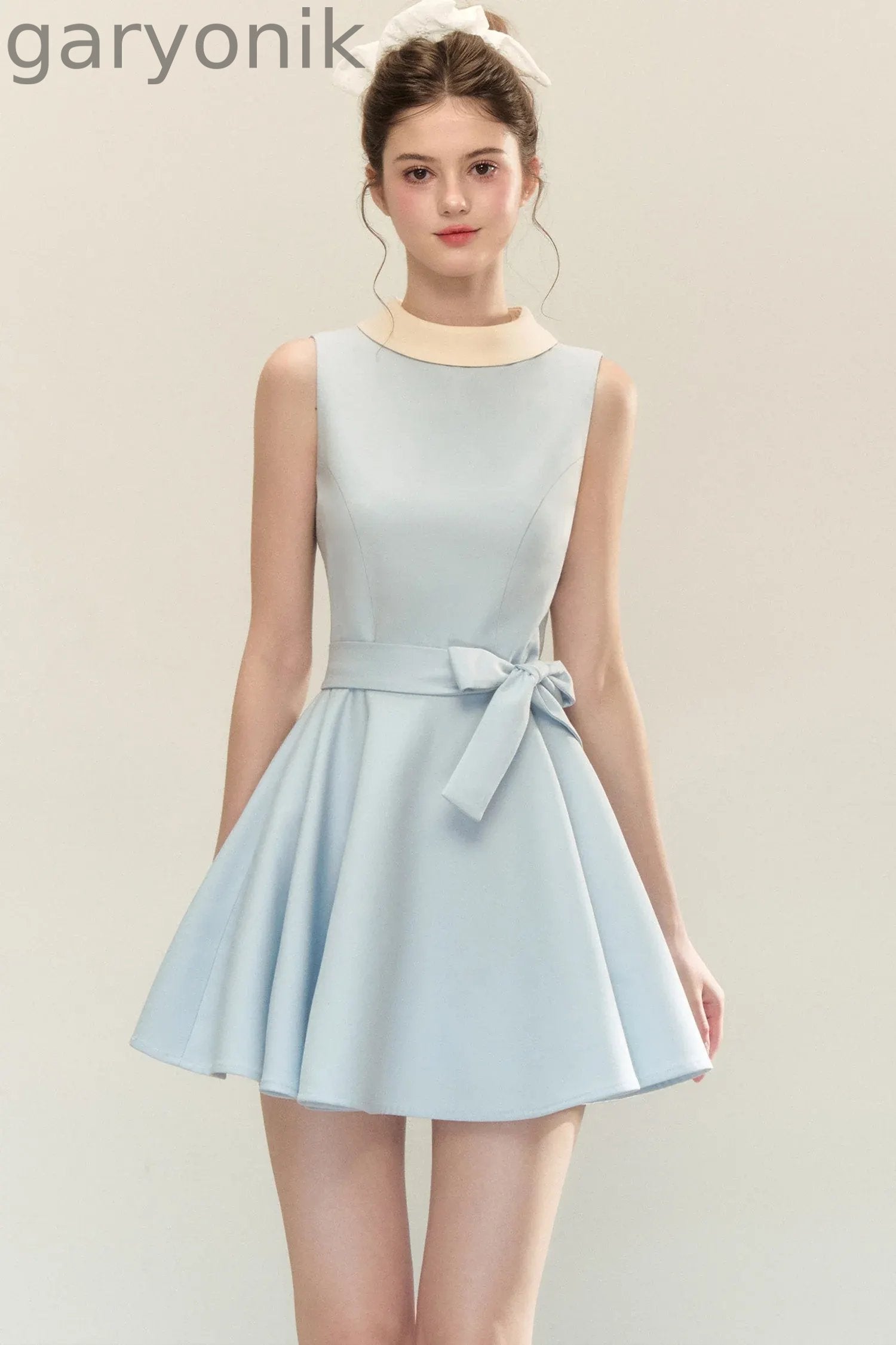 Hepburn Style Tie Waist Dress