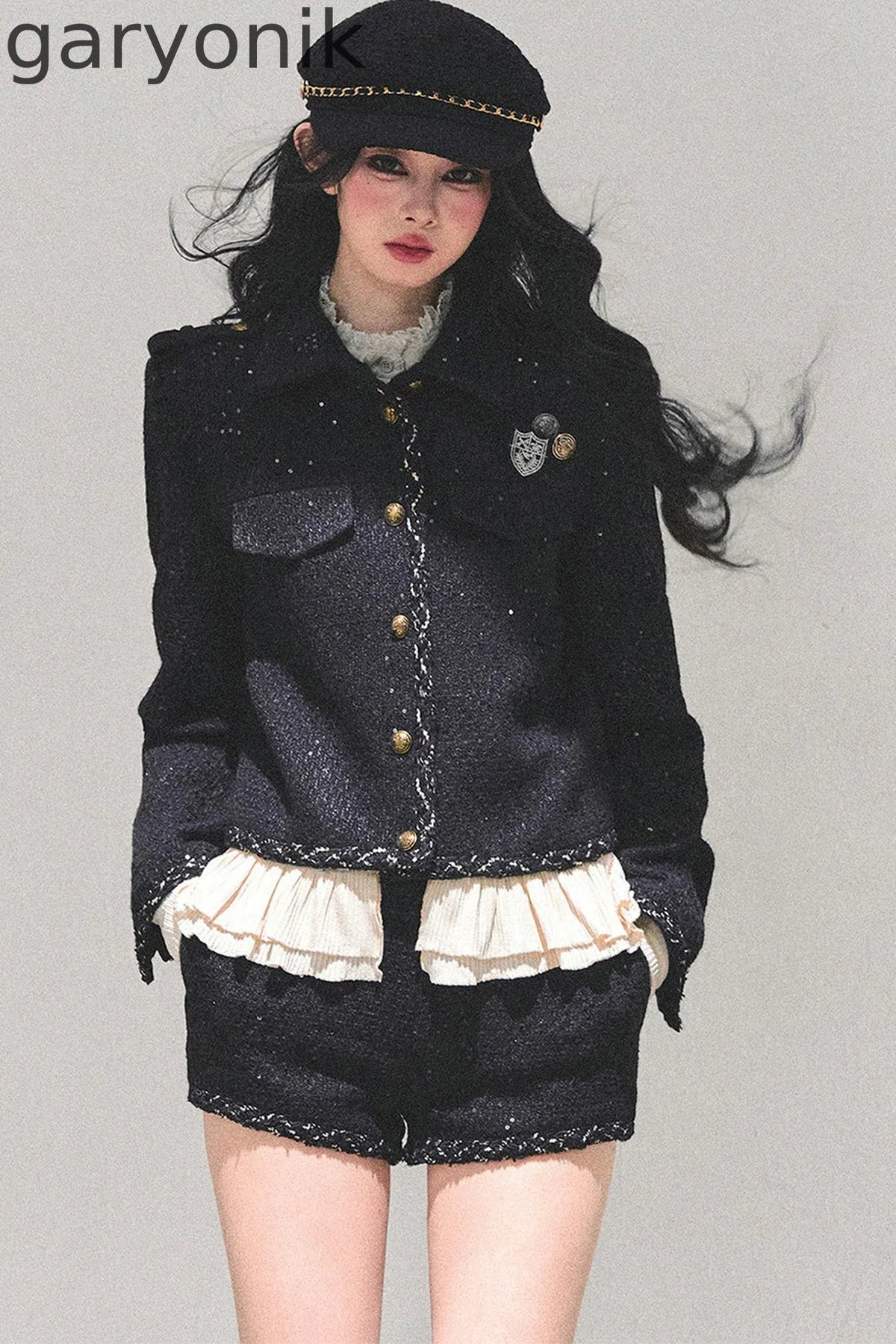 Tweed Style Rich Girl Three-Piece Set-Up