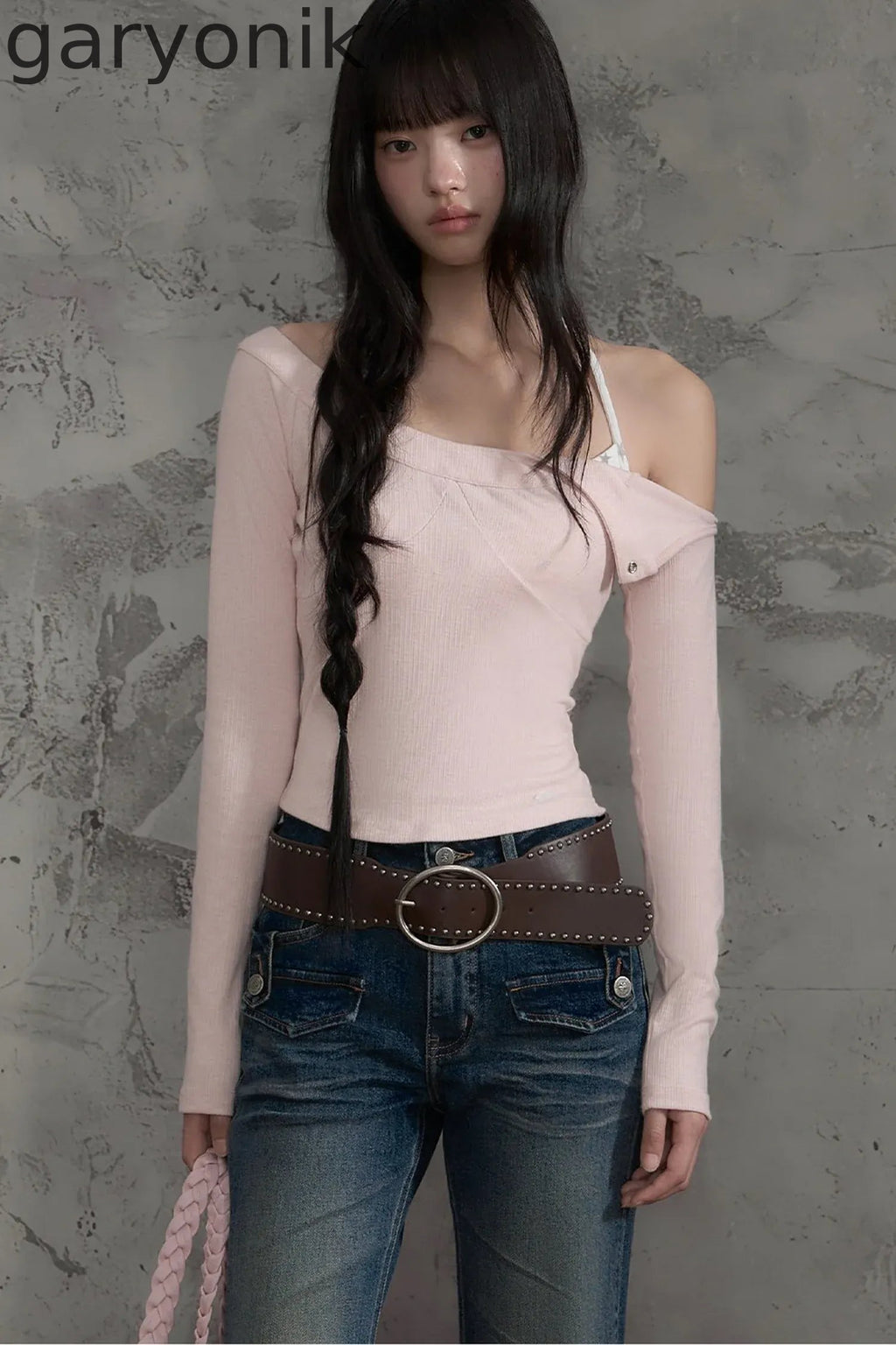 Off-Shoulder Long-Sleeve Top and Pants Set-Up