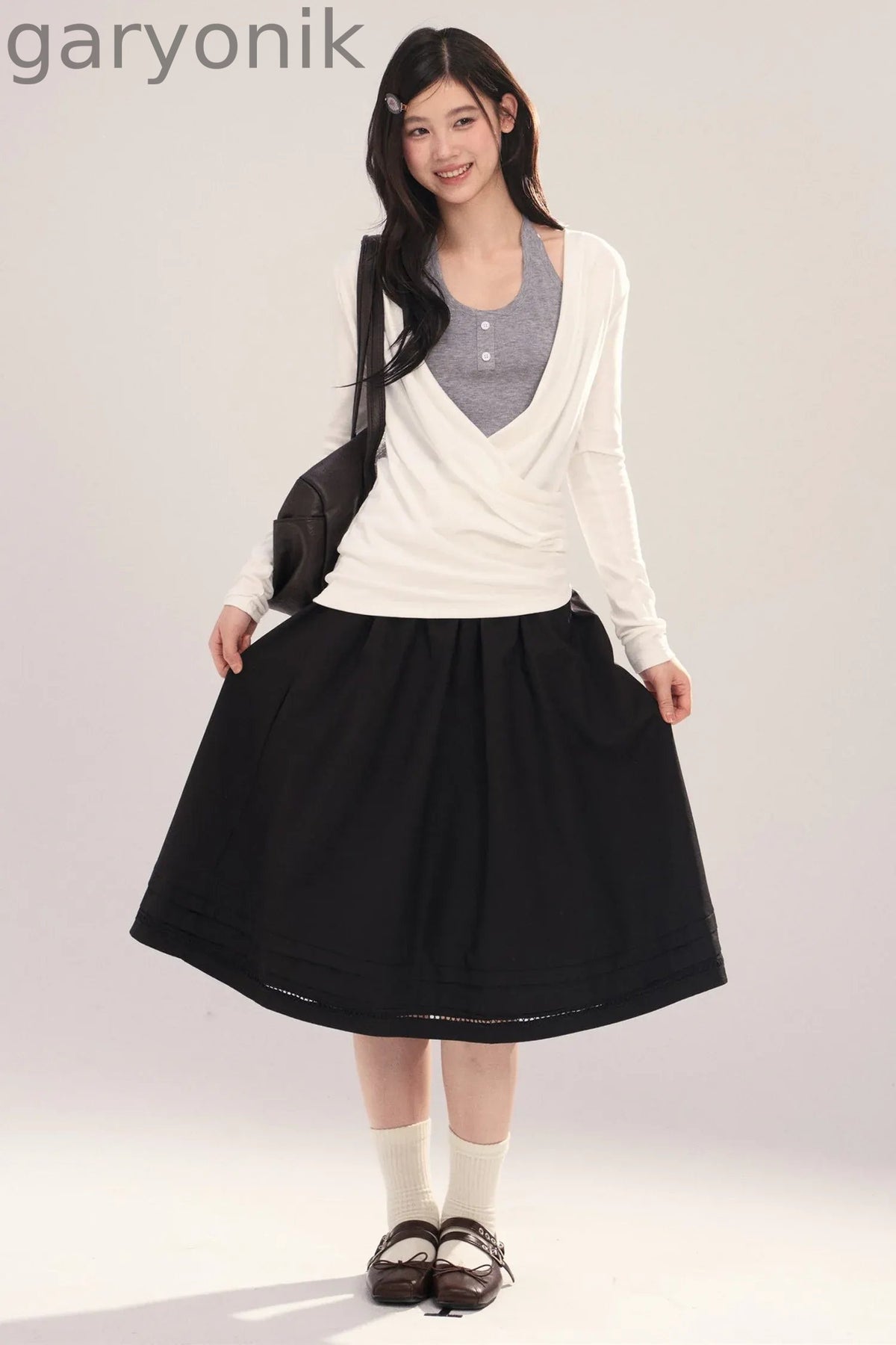 Layered-Look Long-Sleeve Top