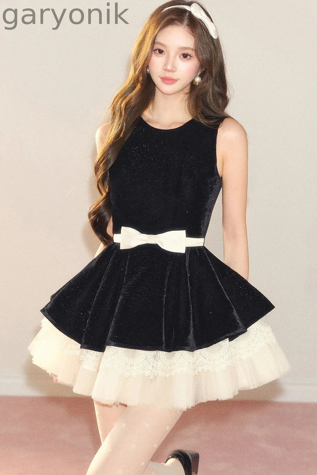 Shimmering Hepburn Style Velvet Princess Dress