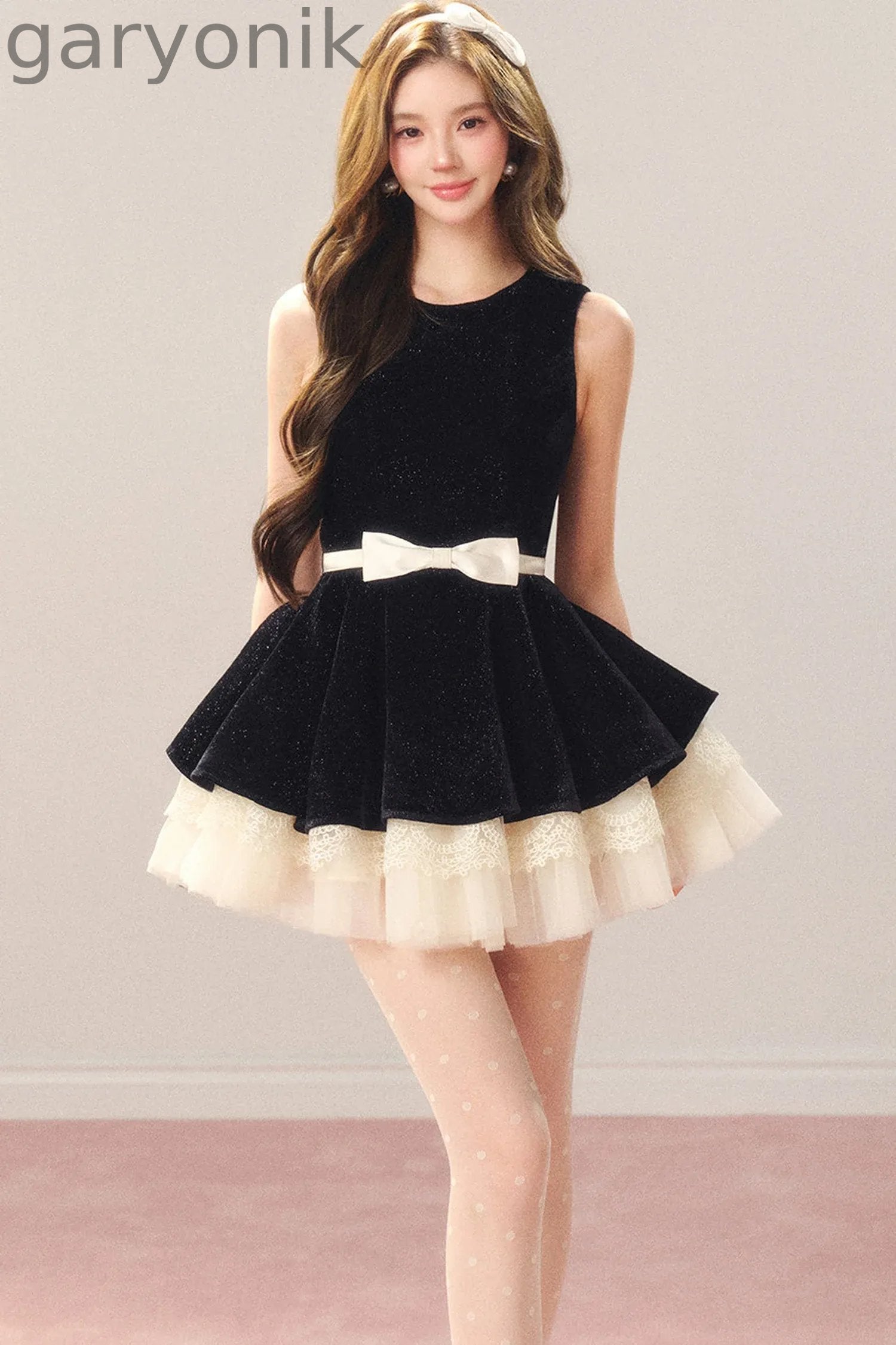Shimmering Hepburn Style Velvet Princess Dress