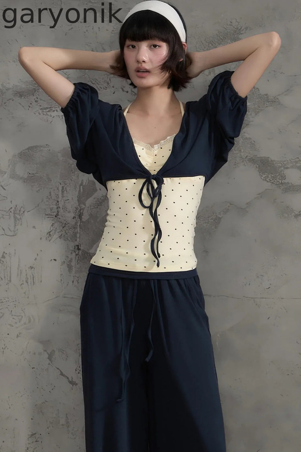 Polka Dot Camisole and Short Cardigan Set-Up