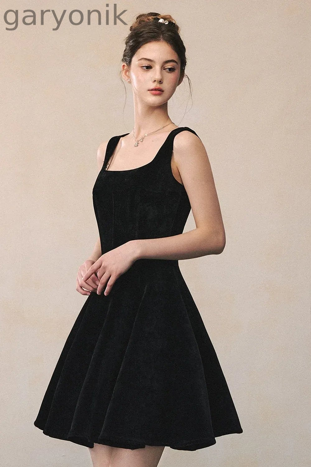Black Suspender Dress With Jacket Set-Up