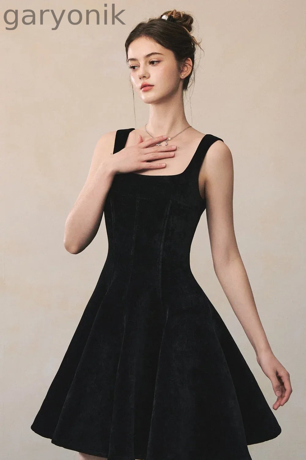 Black Suspender Dress With Jacket Set-Up