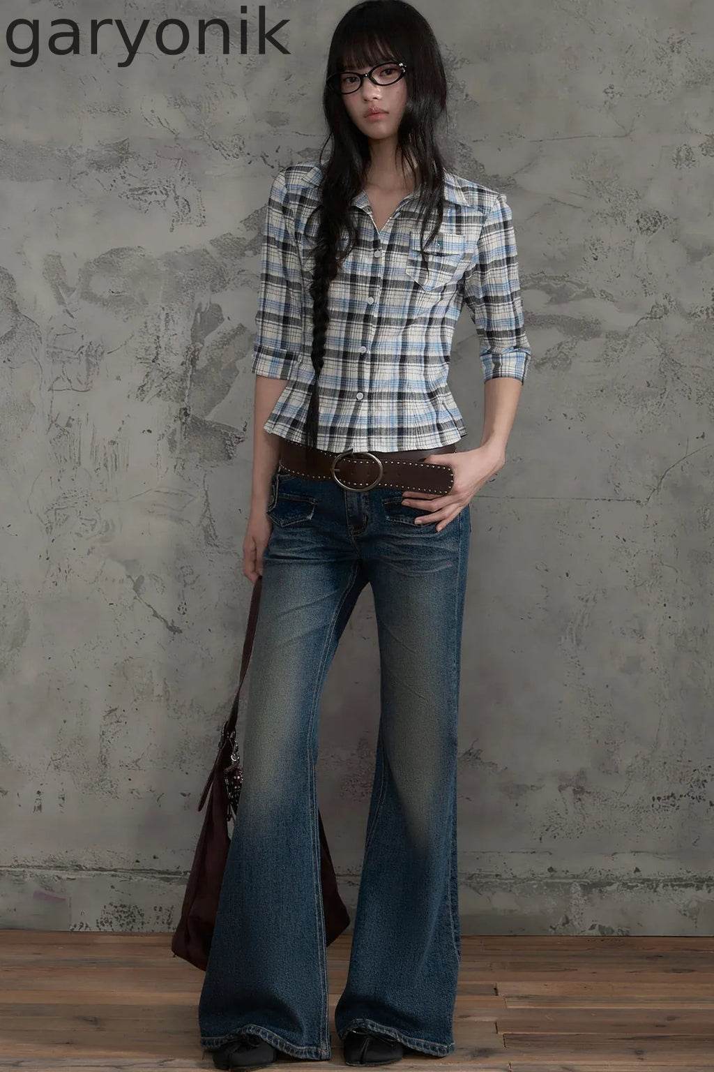 Retro Distressed Flared Pants