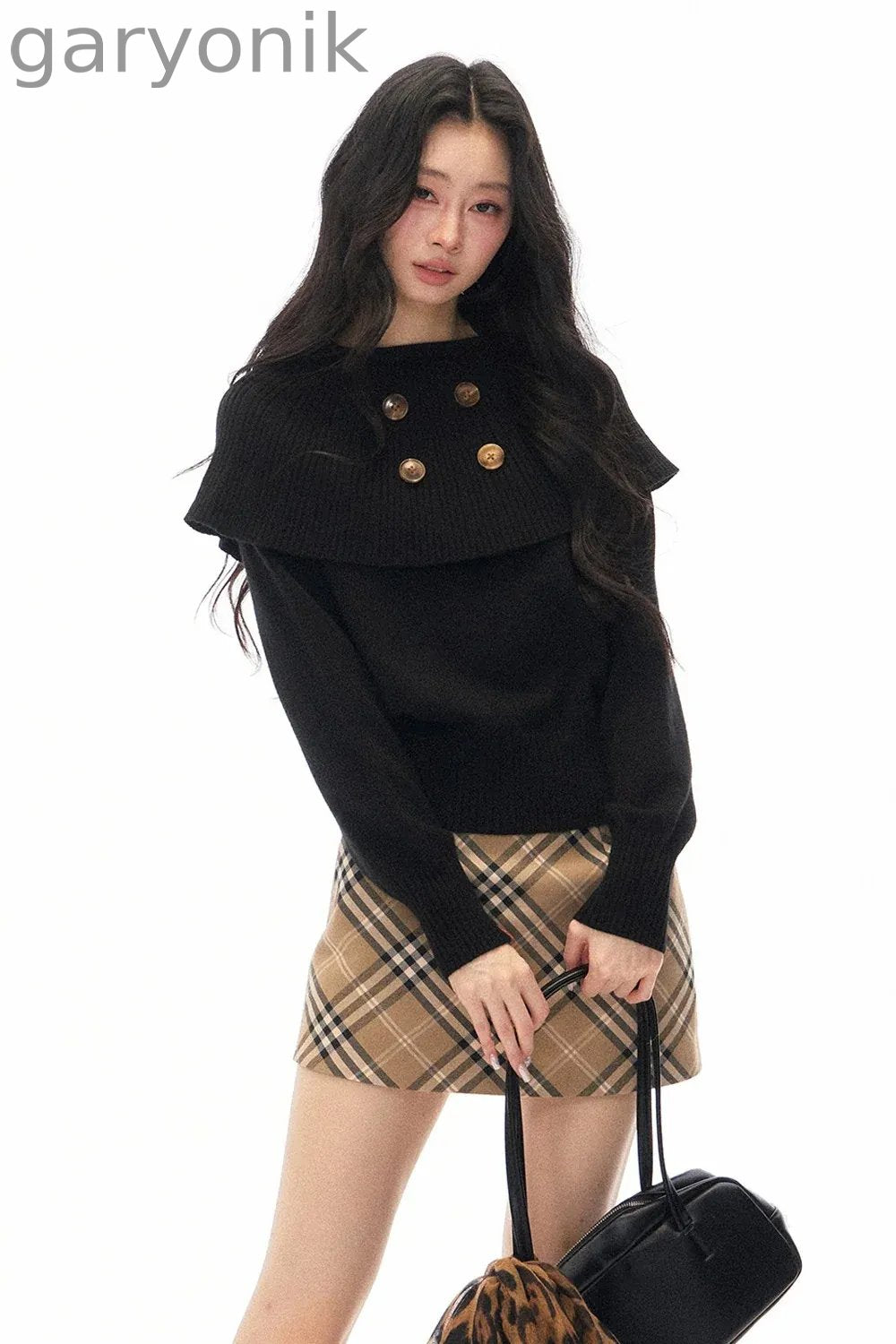 Skirt and Shawl Knit Top Set-Up