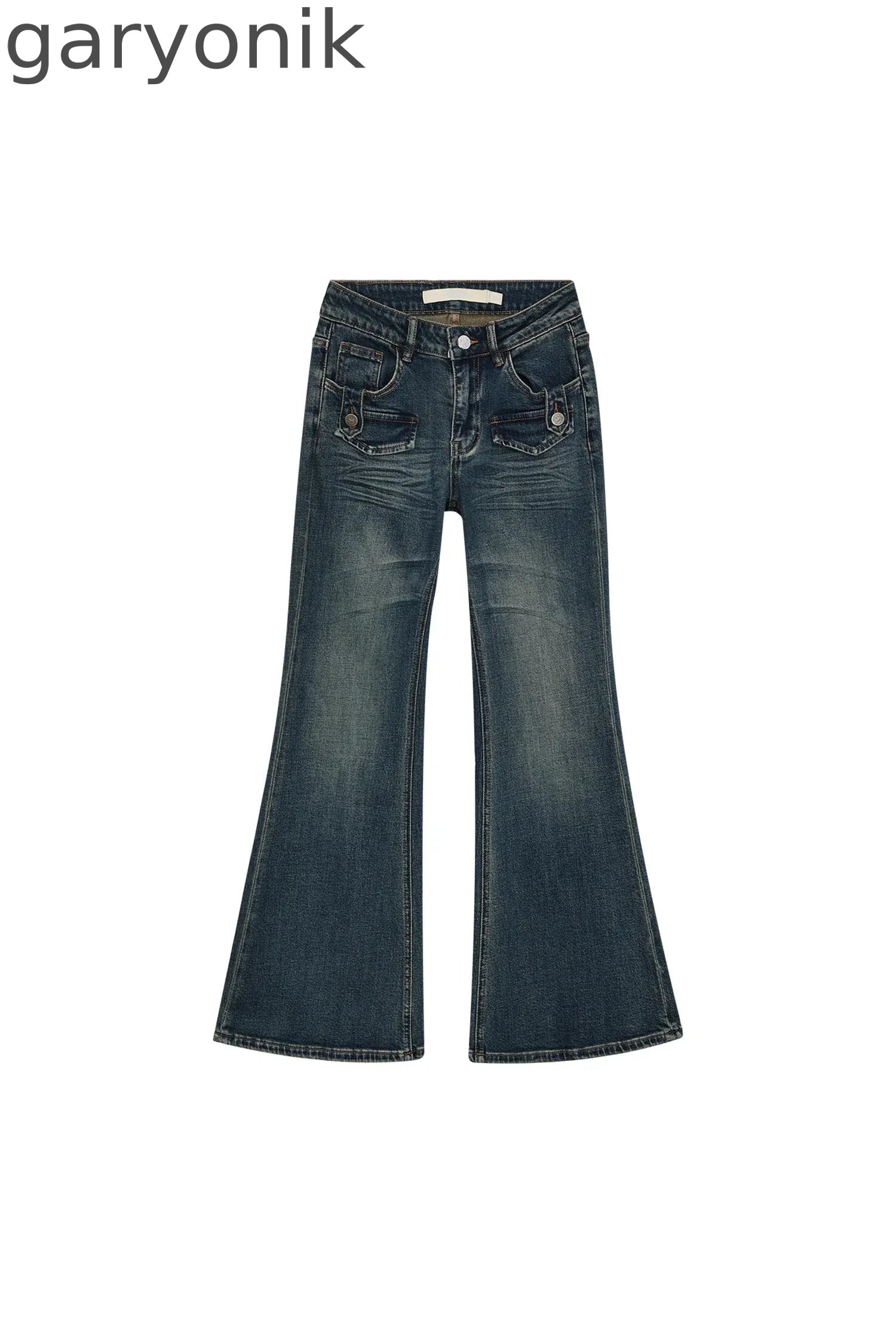 Retro Distressed Flared Pants