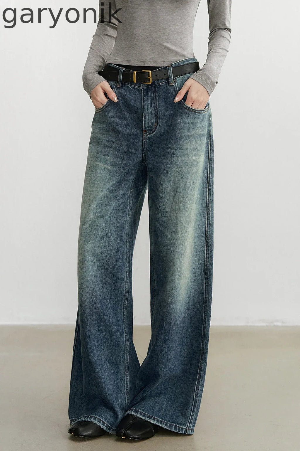Vintage Washed Denim Pants