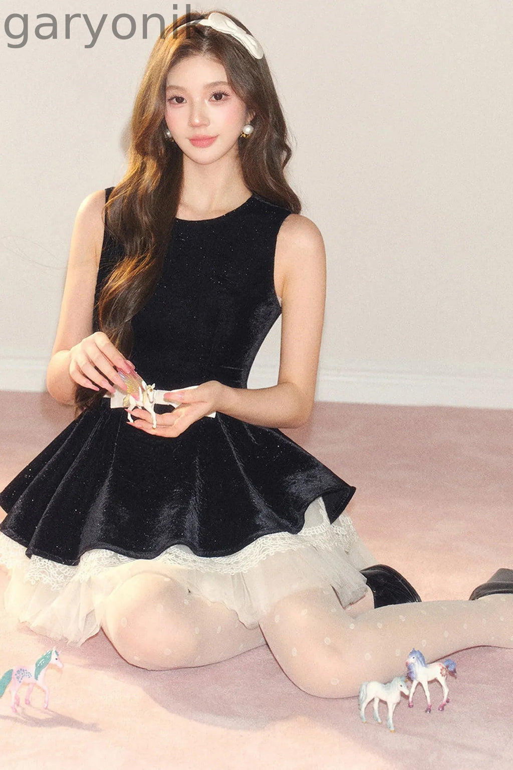 Shimmering Hepburn Style Velvet Princess Dress