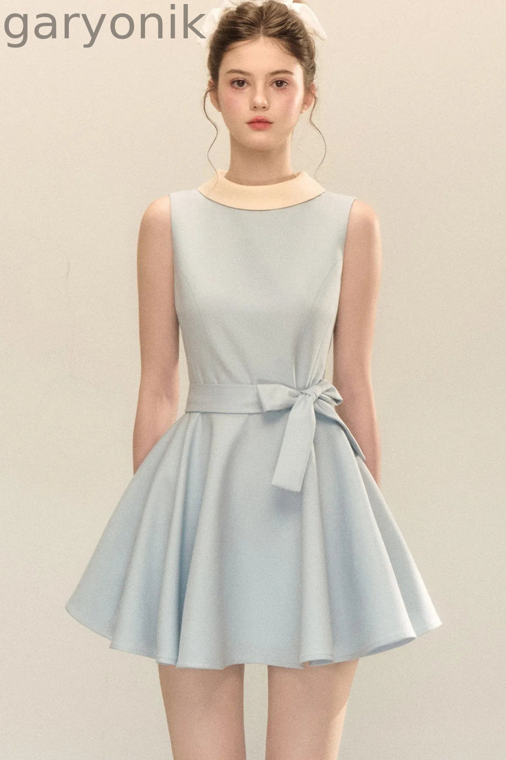 Hepburn Style Tie Waist Dress