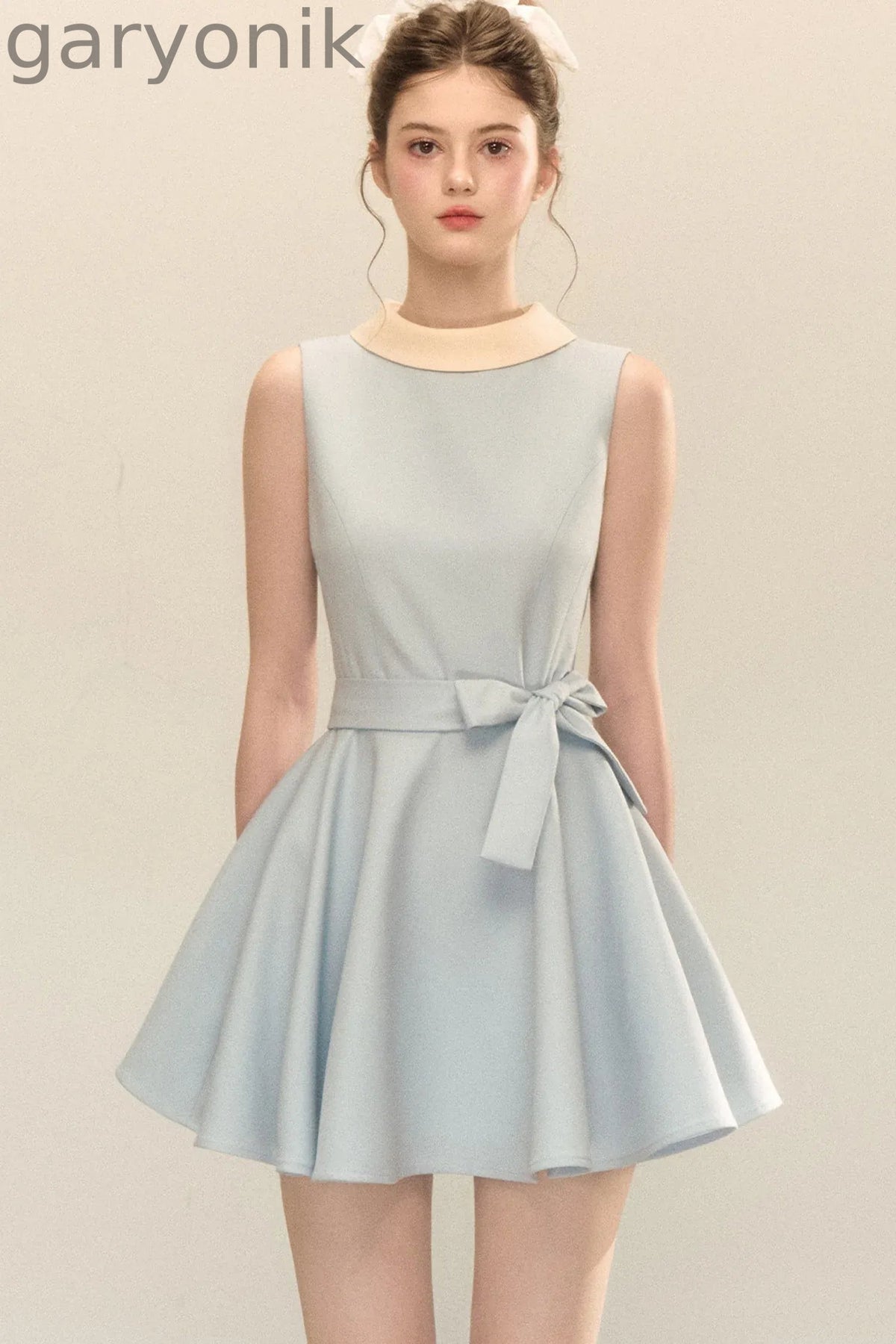 Hepburn Style Tie Waist Dress