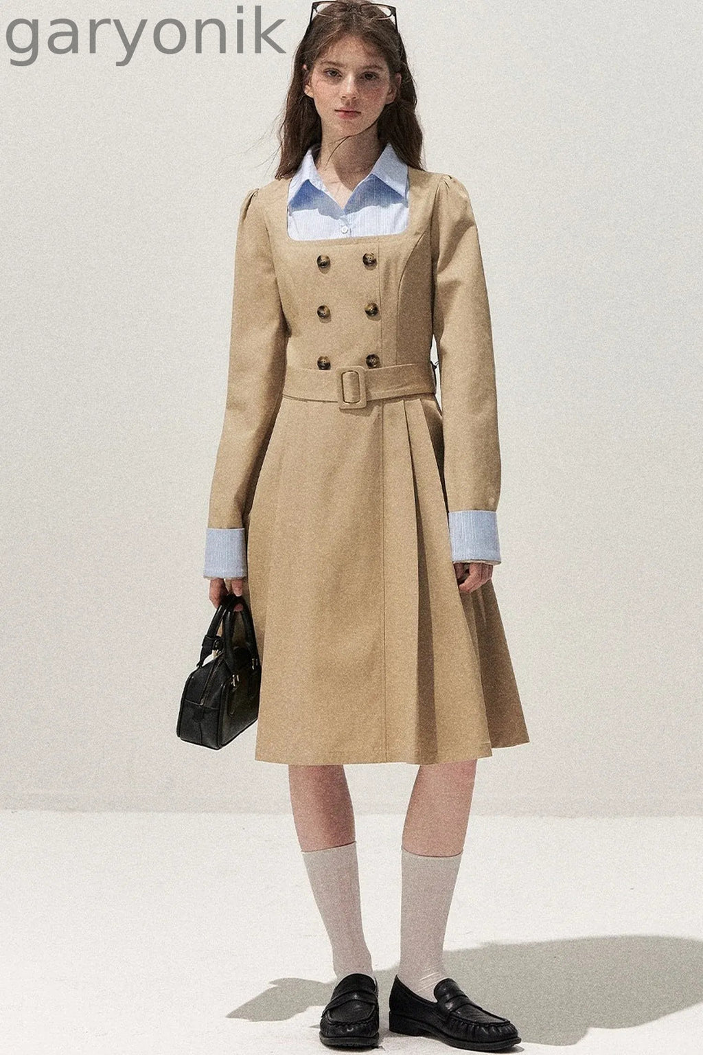 Retro Two-Piece Trench Dress