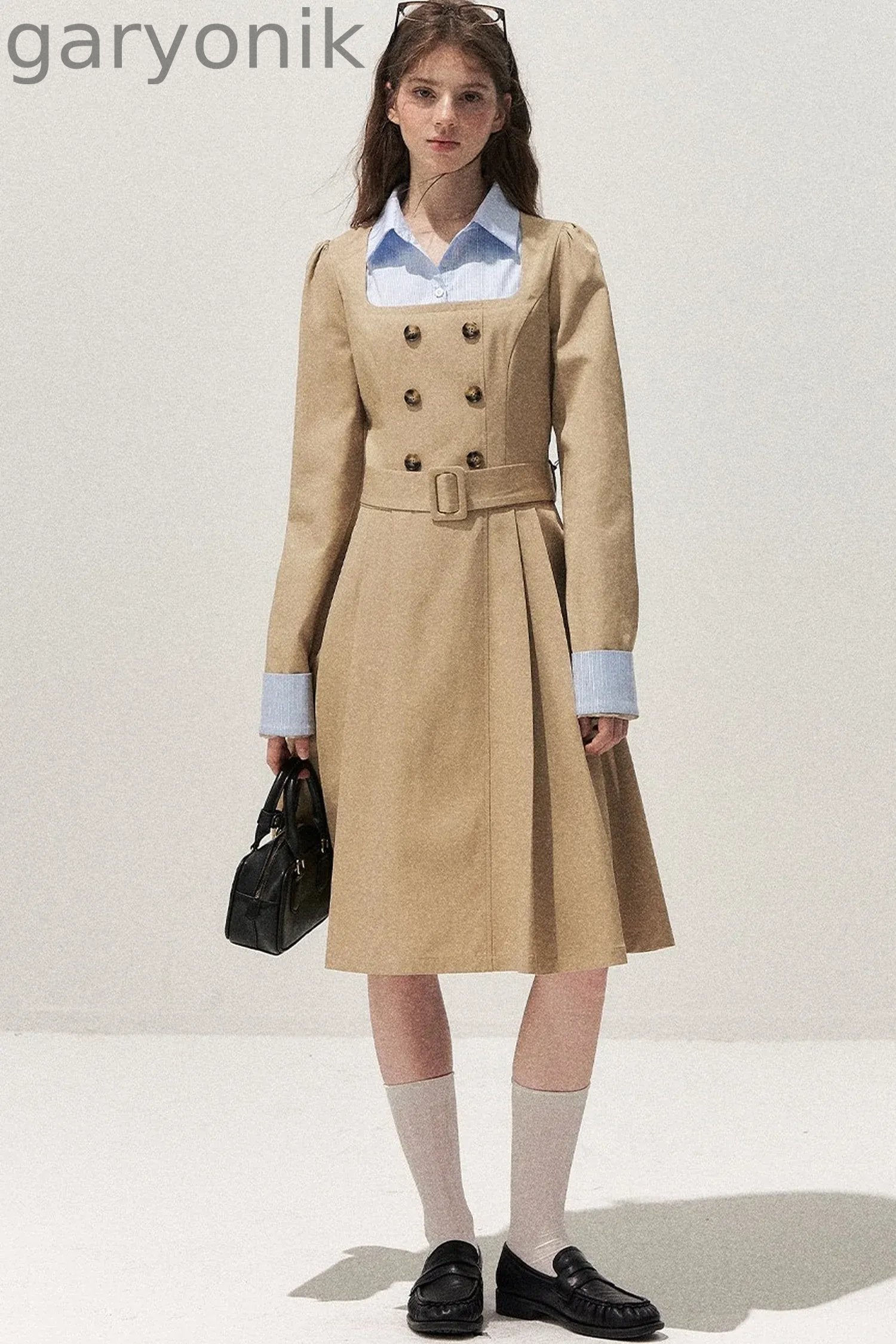 Retro Two-Piece Trench Dress