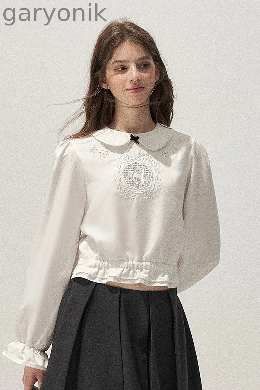 Lyocell Deer Collar Blouse