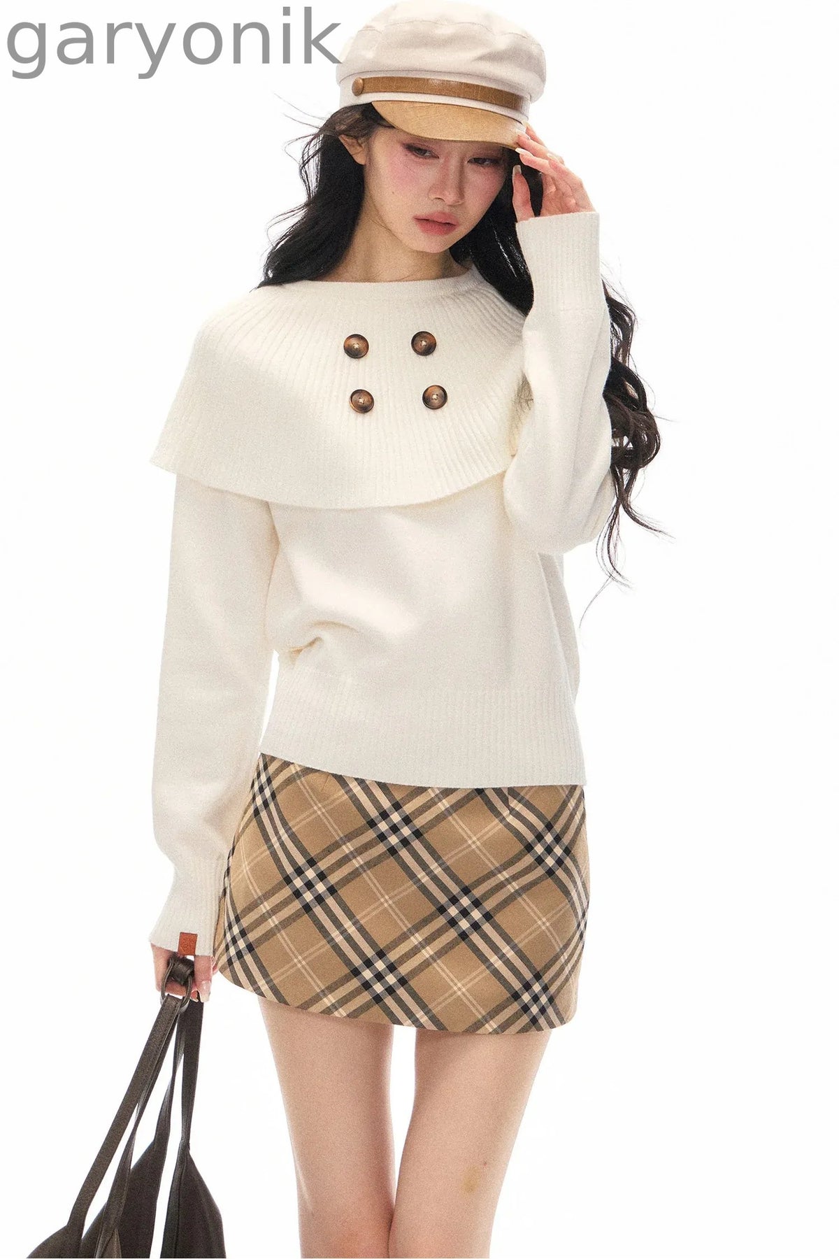 Skirt and Shawl Knit Top Set-Up
