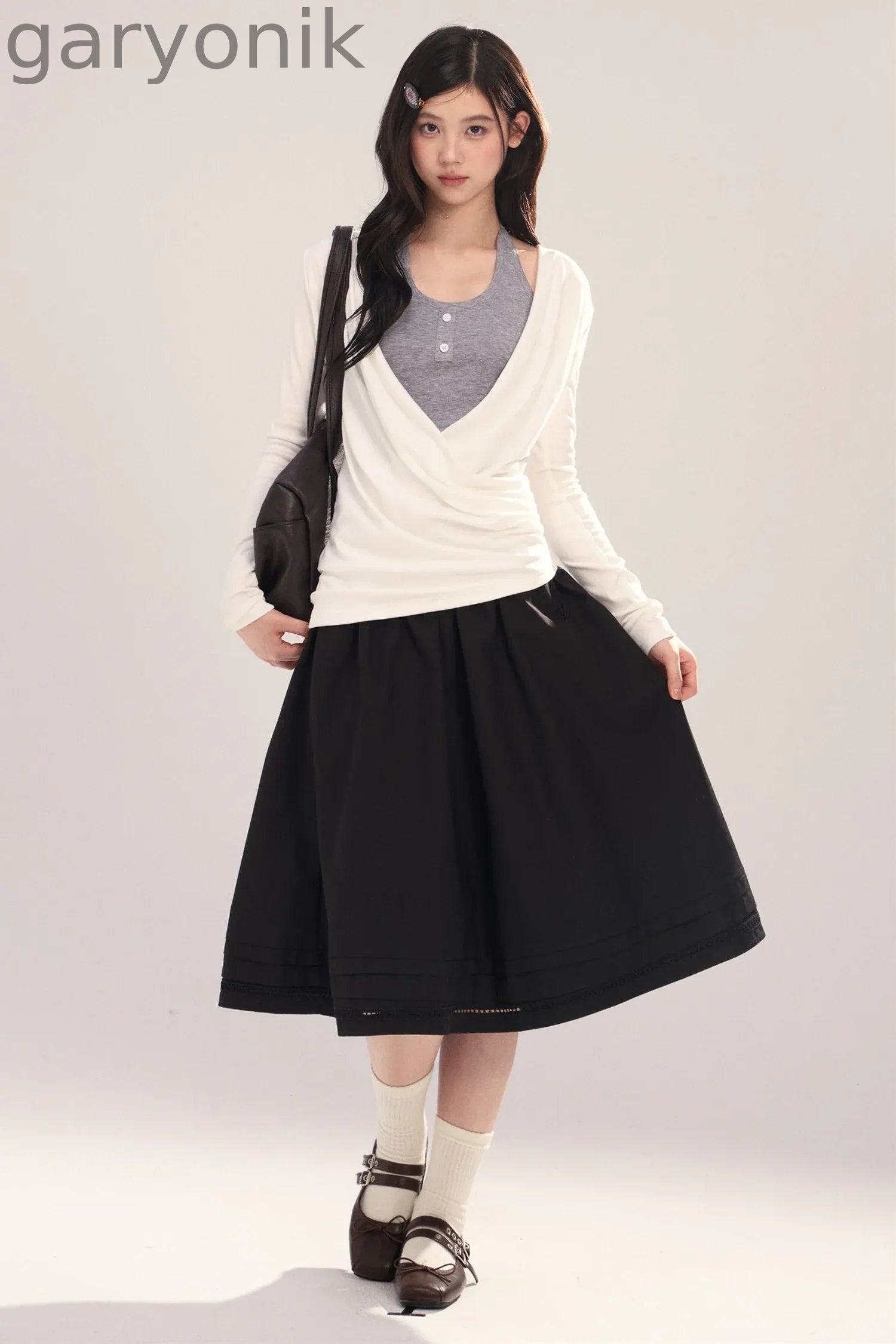 Layered-Look Long-Sleeve Top