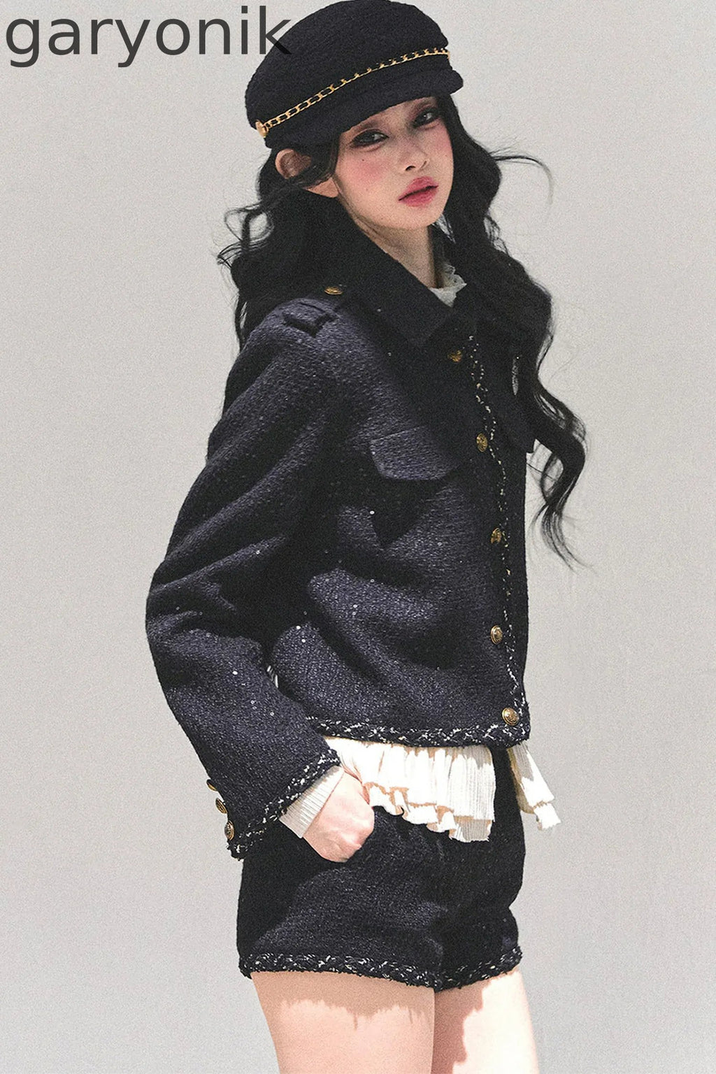 Tweed Style Rich Girl Three-Piece Set-Up