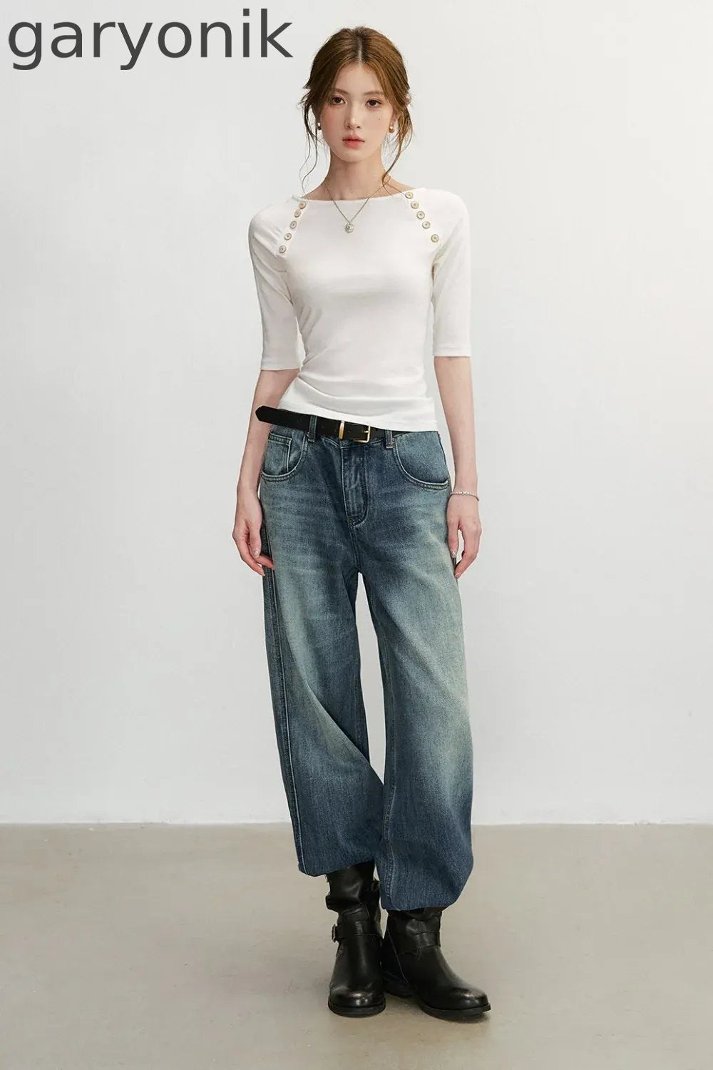 Vintage Washed Denim Pants