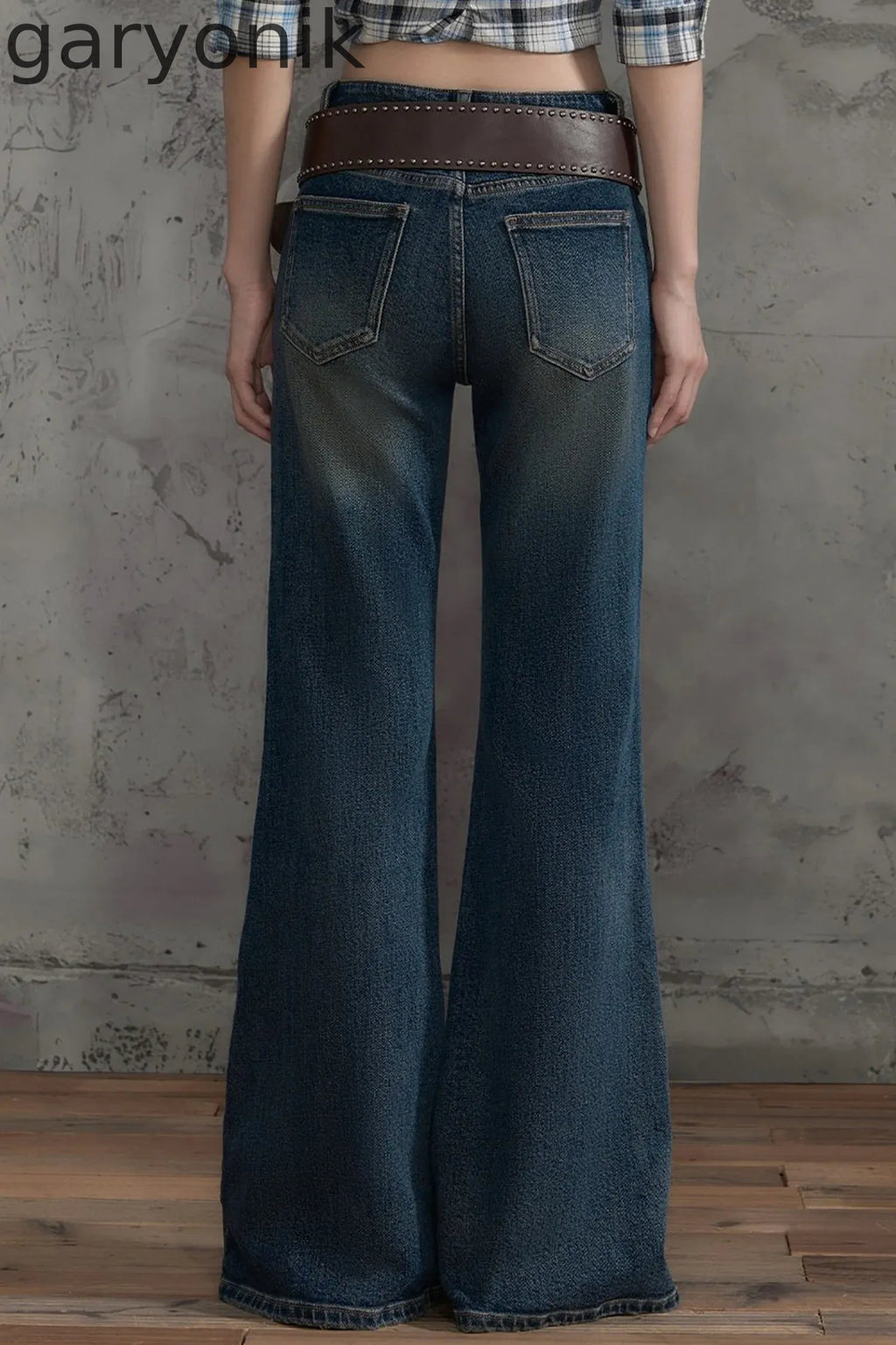 Retro Distressed Flared Pants