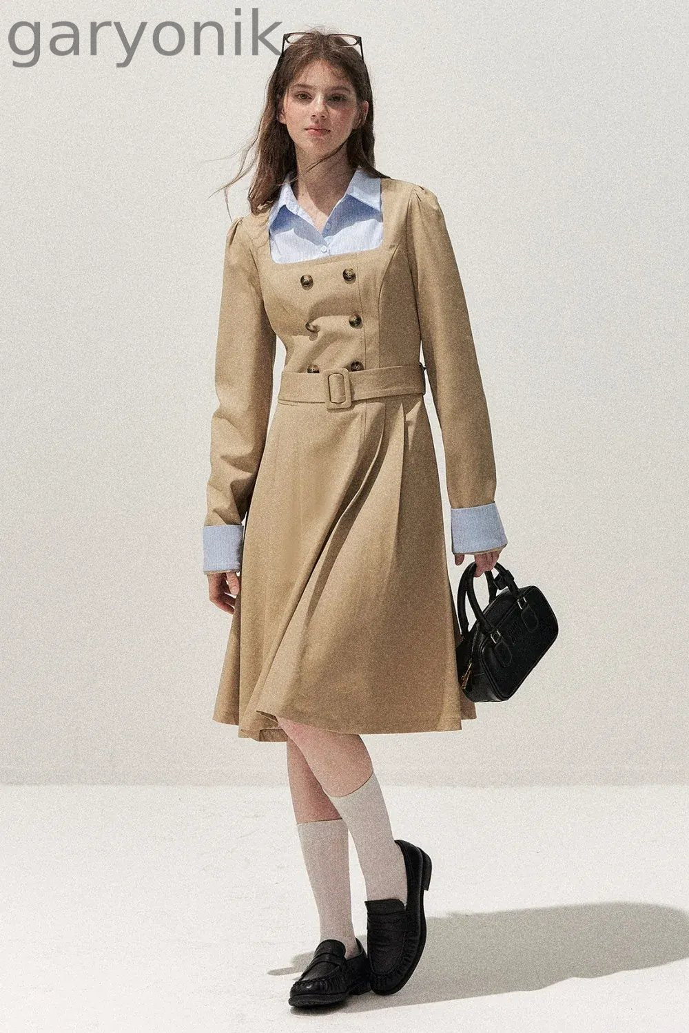 Retro Two-Piece Trench Dress