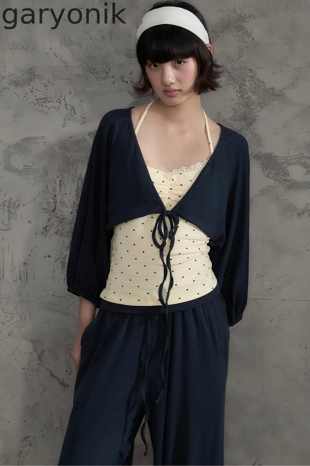 Polka Dot Camisole and Short Cardigan Set-Up