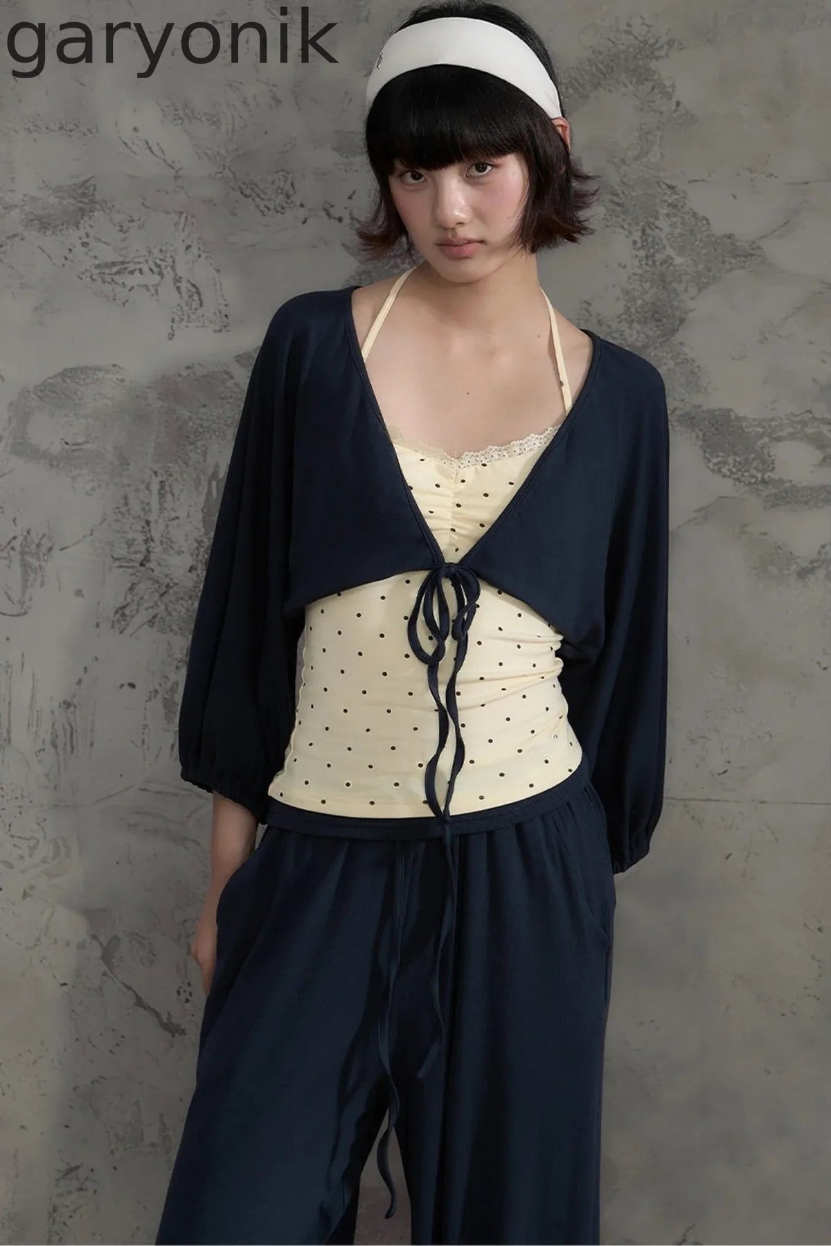 Polka Dot Camisole and Short Cardigan Set-Up
