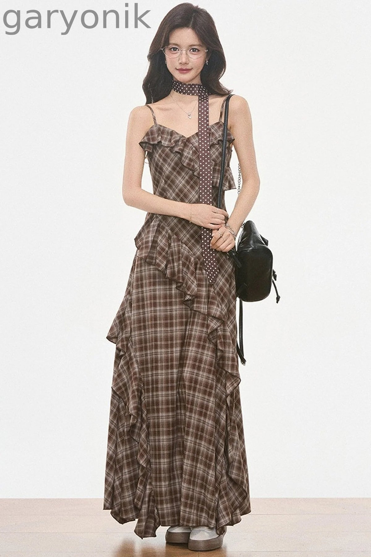 Petite Suede Blazer and Plaid Dress Set-Up