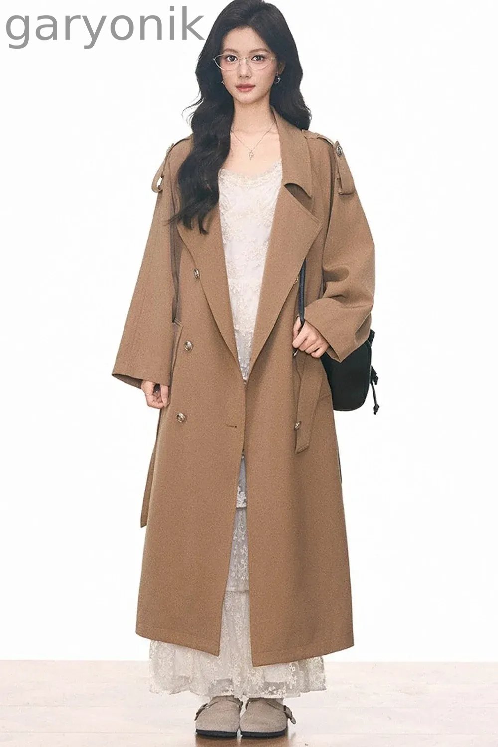 Women's Mid-Length Windbreaker and Camisole Dress Set-Up
