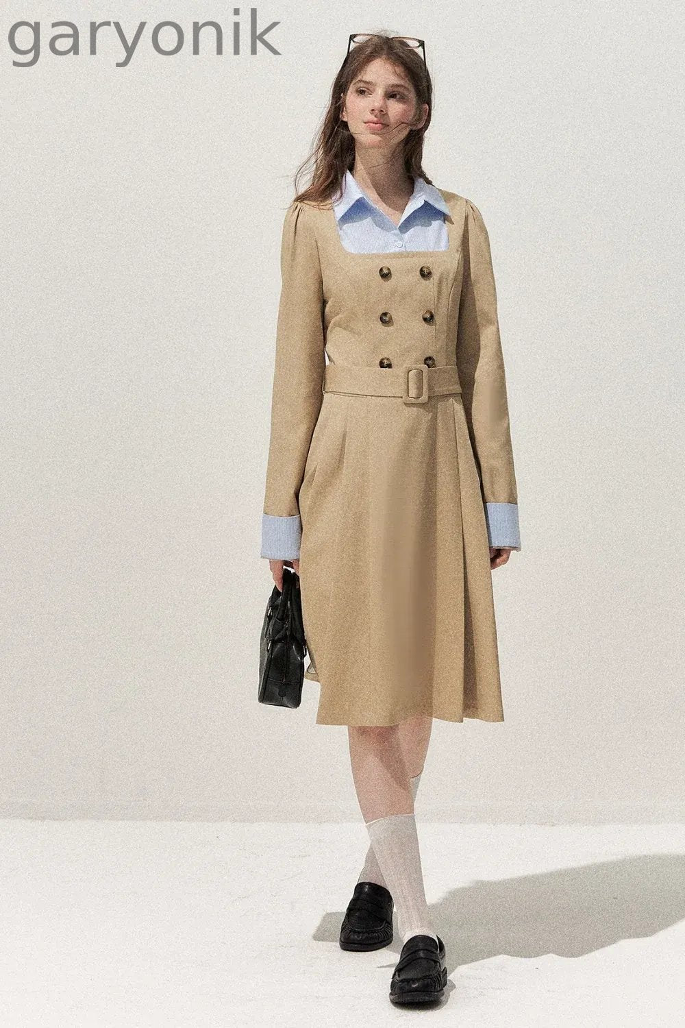 Retro Two-Piece Trench Dress