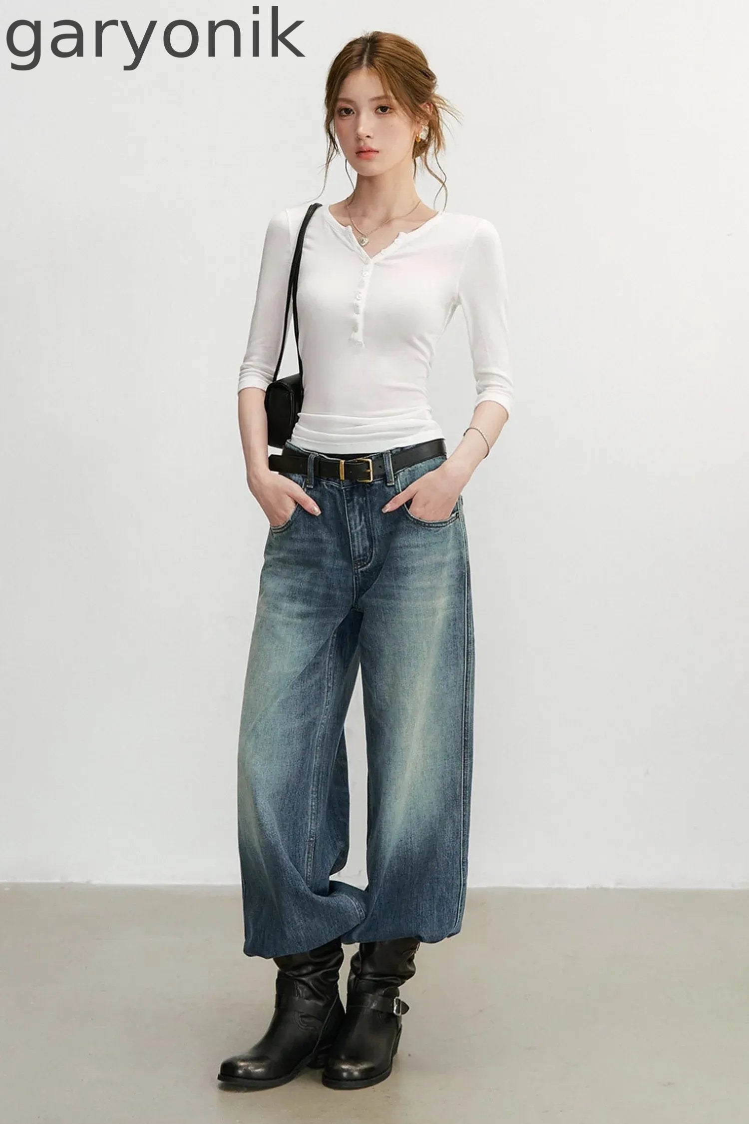 Vintage Washed Denim Pants