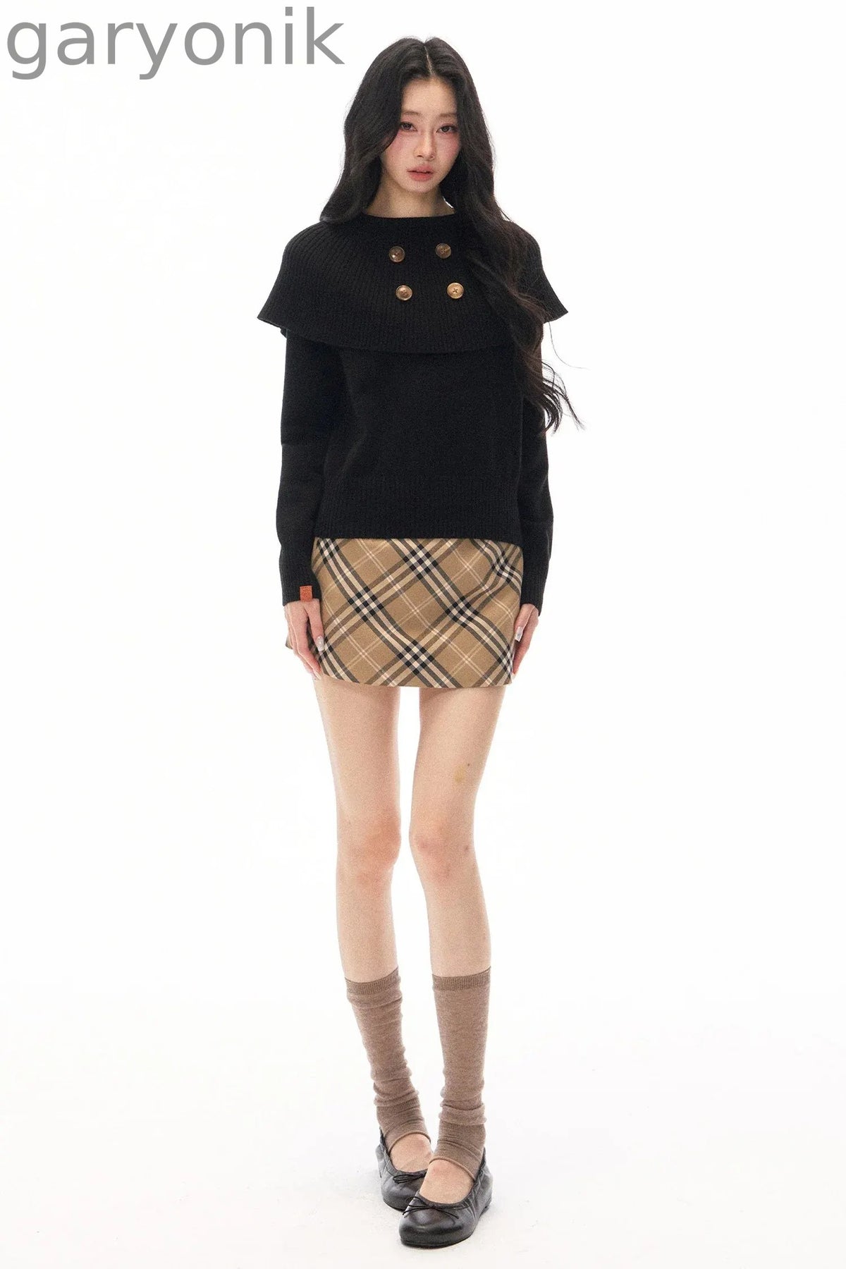 Skirt and Shawl Knit Top Set-Up
