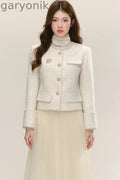 Elegant Tweed Long-Sleeve Cardigan