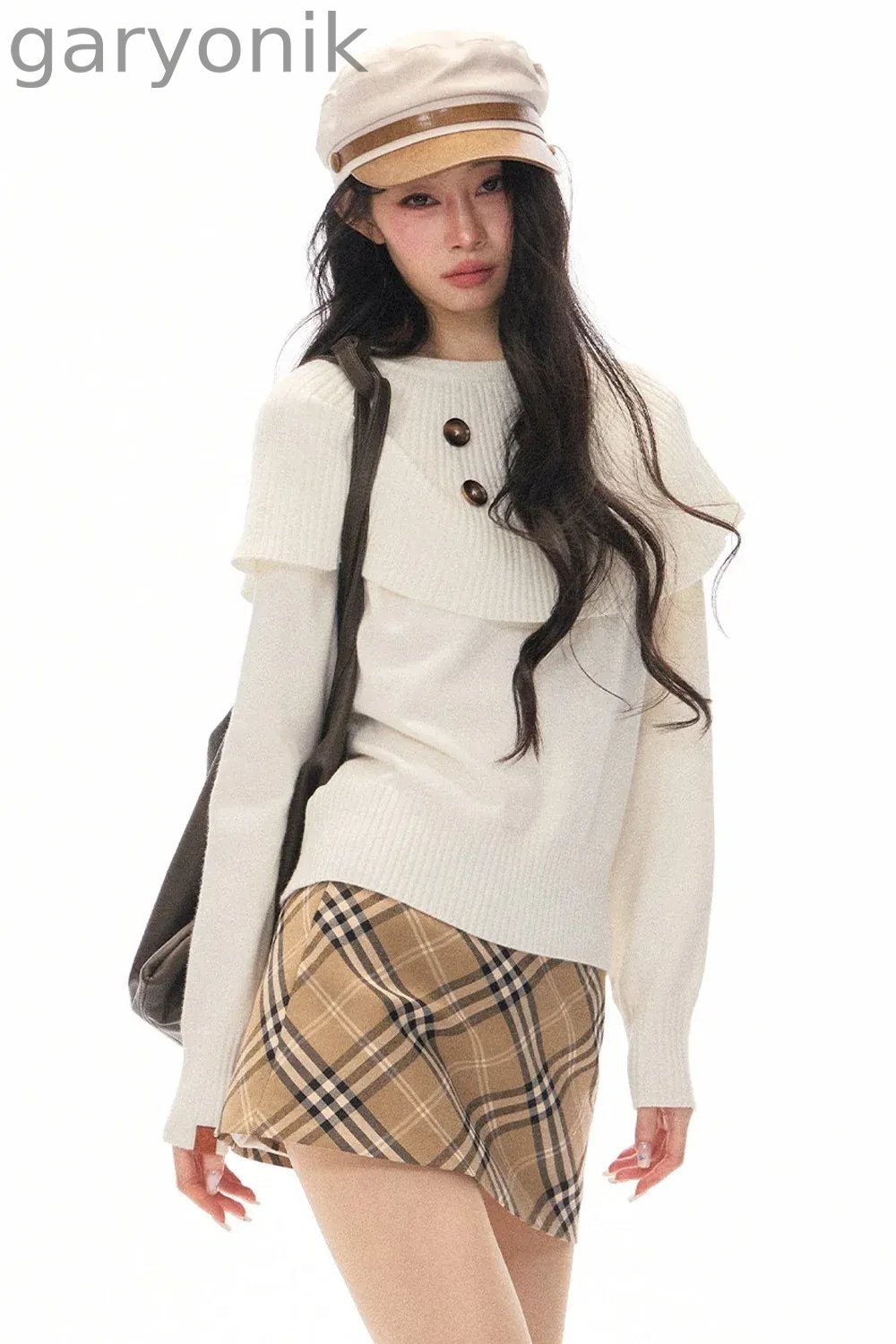 Skirt and Shawl Knit Top Set-Up