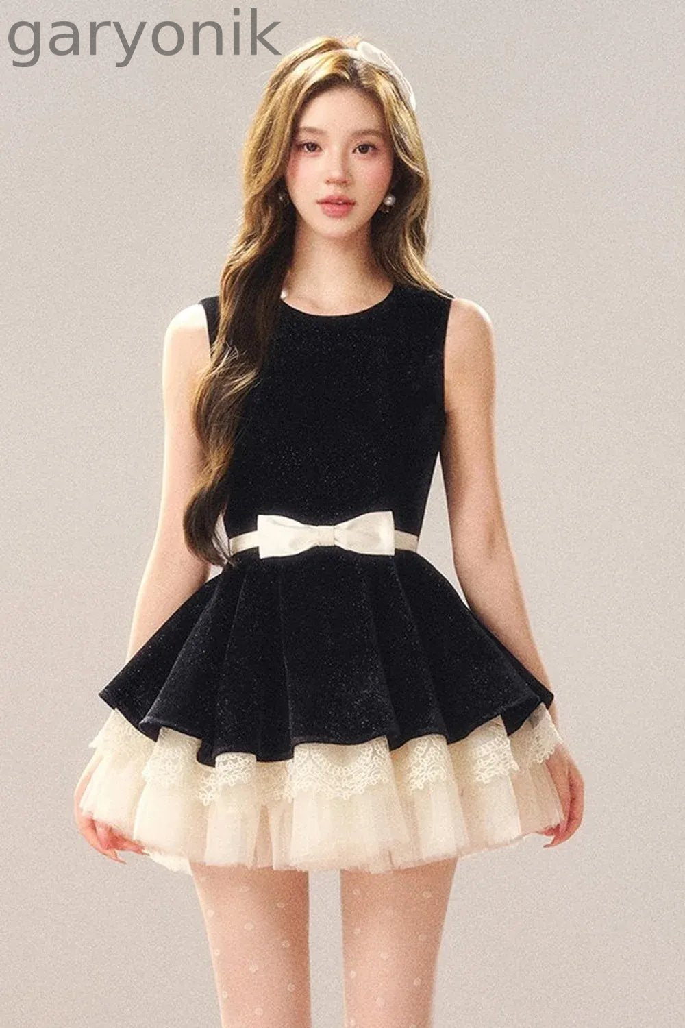 Shimmering Hepburn Style Velvet Princess Dress