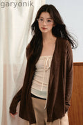 Knit Tie-Up Tube Cardigan Set-Up
