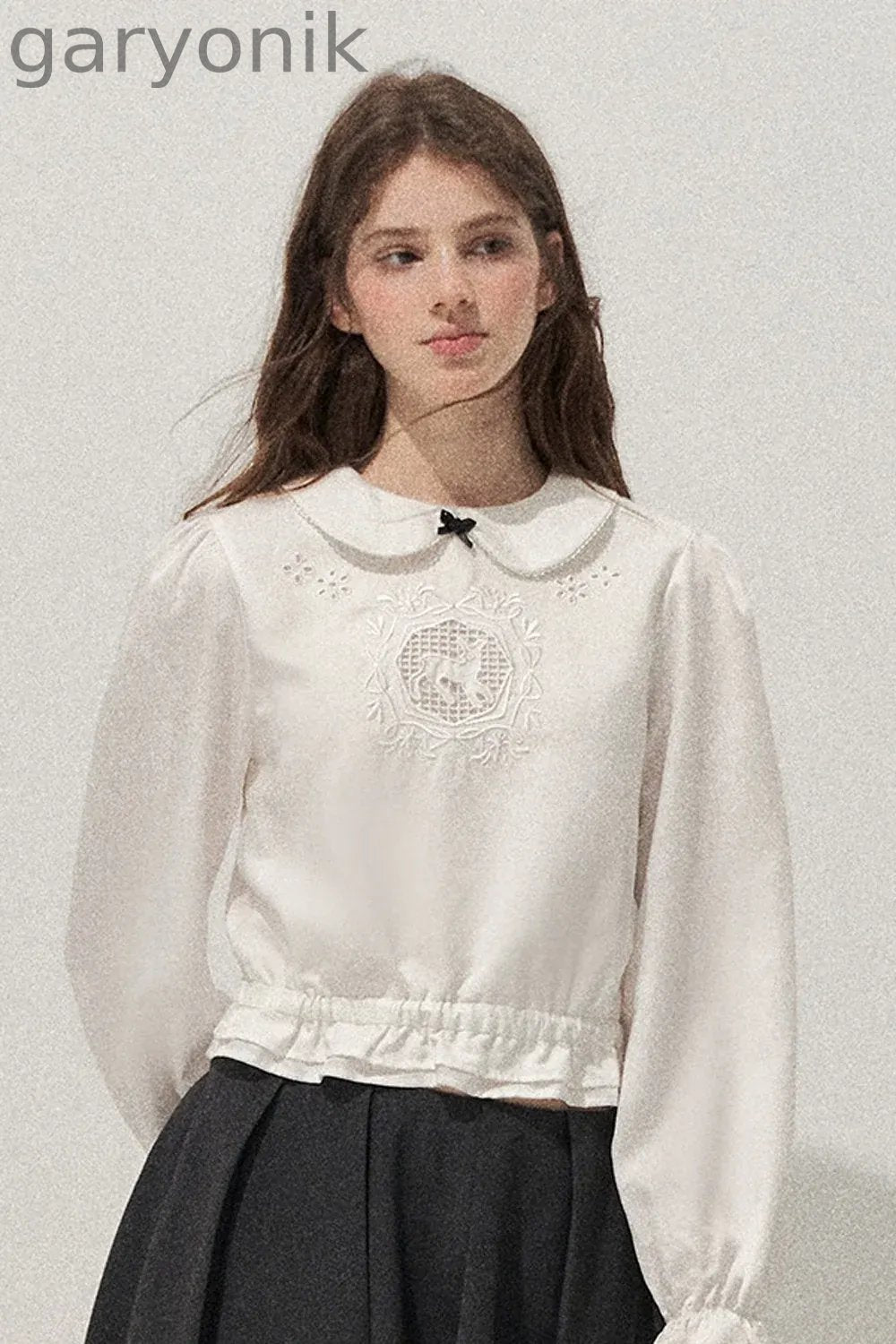 Lyocell Deer Collar Blouse