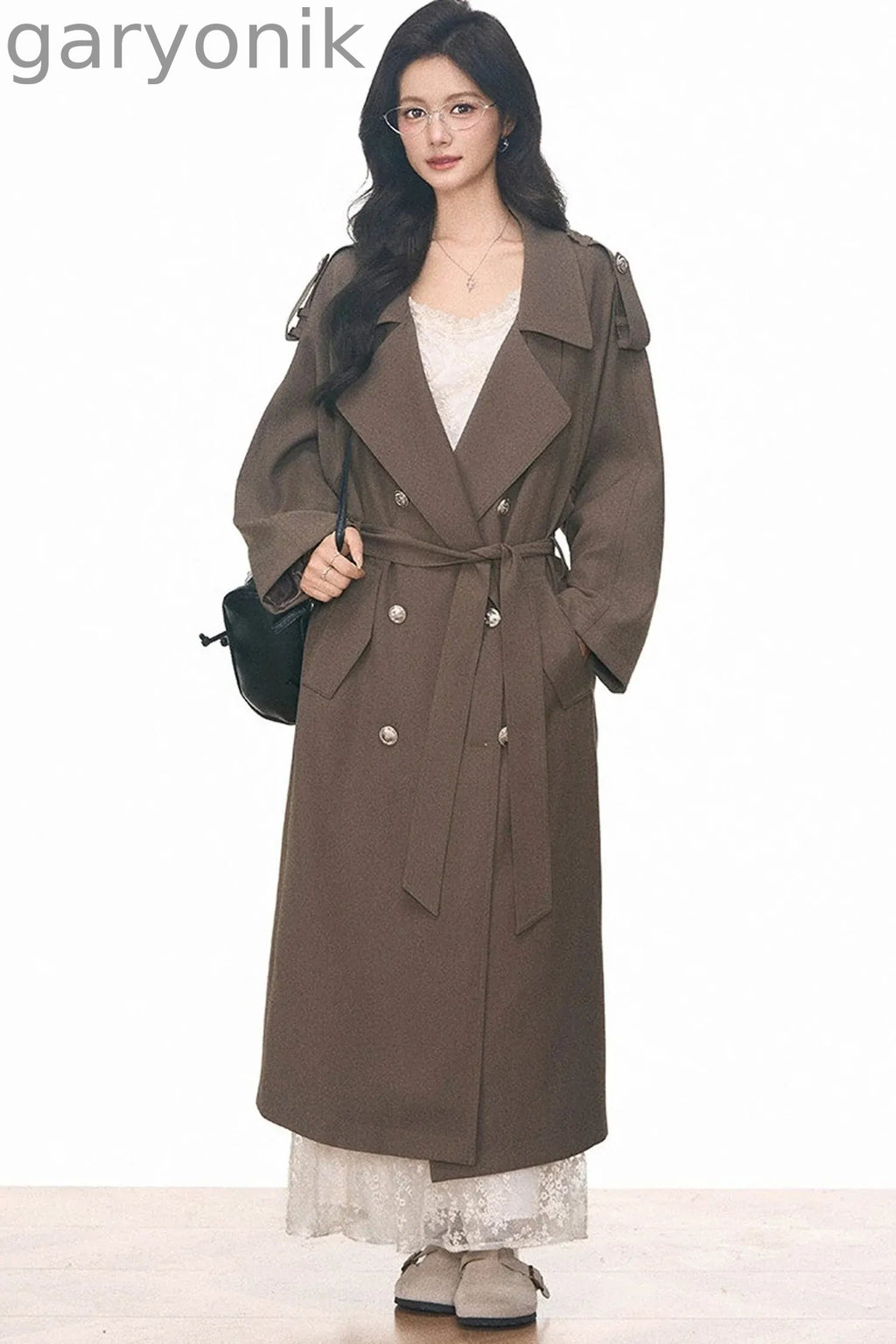 Women's Mid-Length Windbreaker and Camisole Dress Set-Up