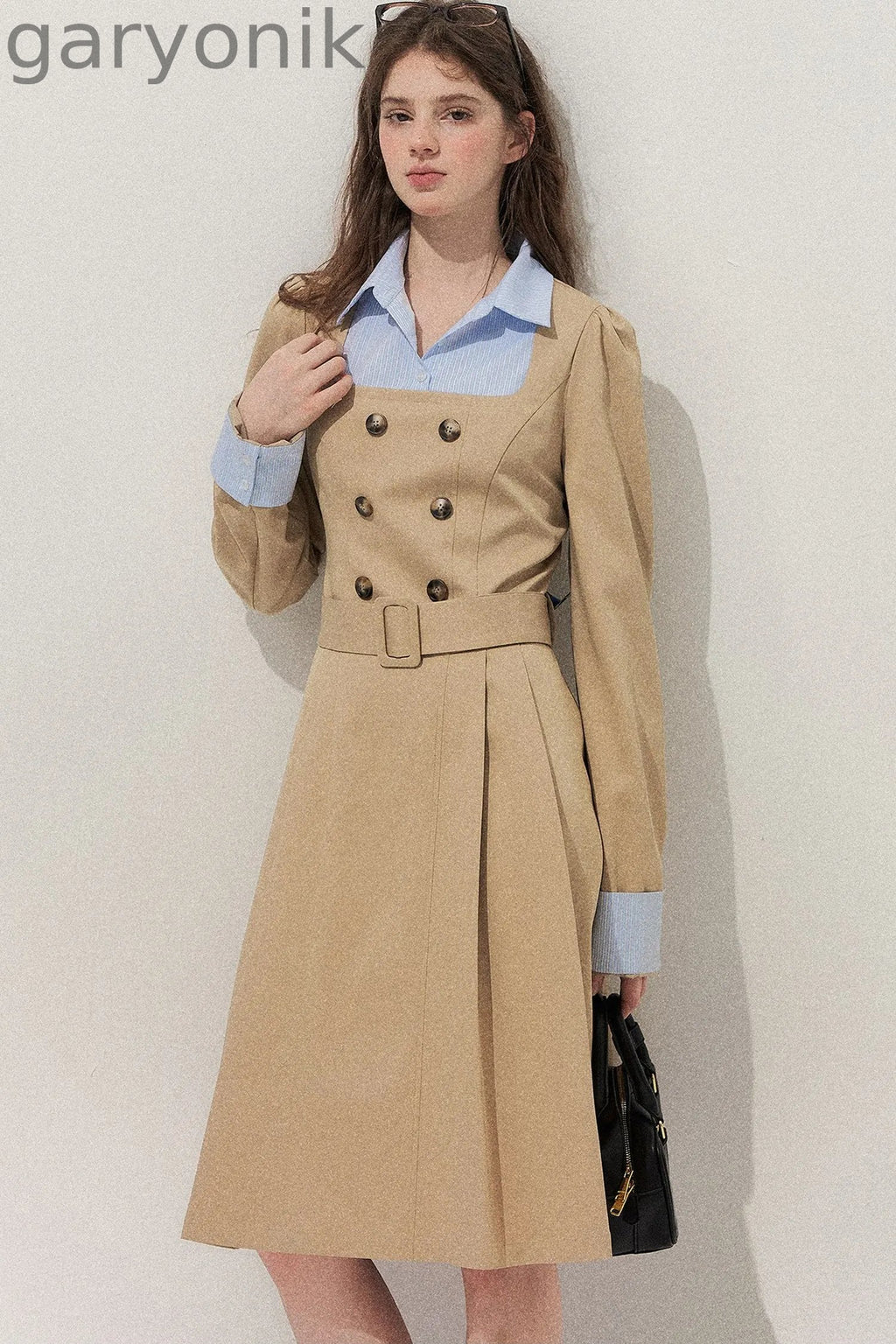 Retro Two-Piece Trench Dress