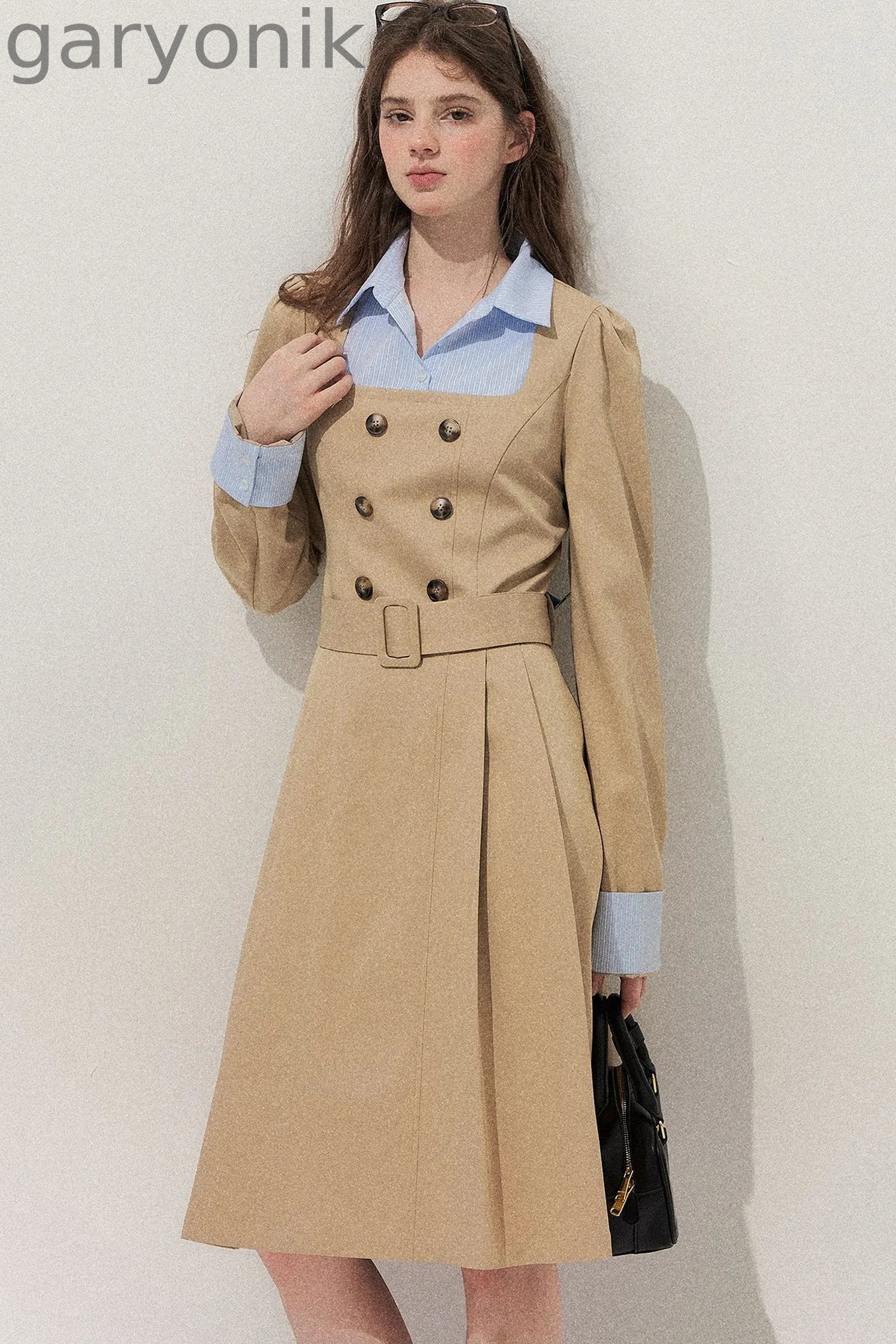 Retro Two-Piece Trench Dress