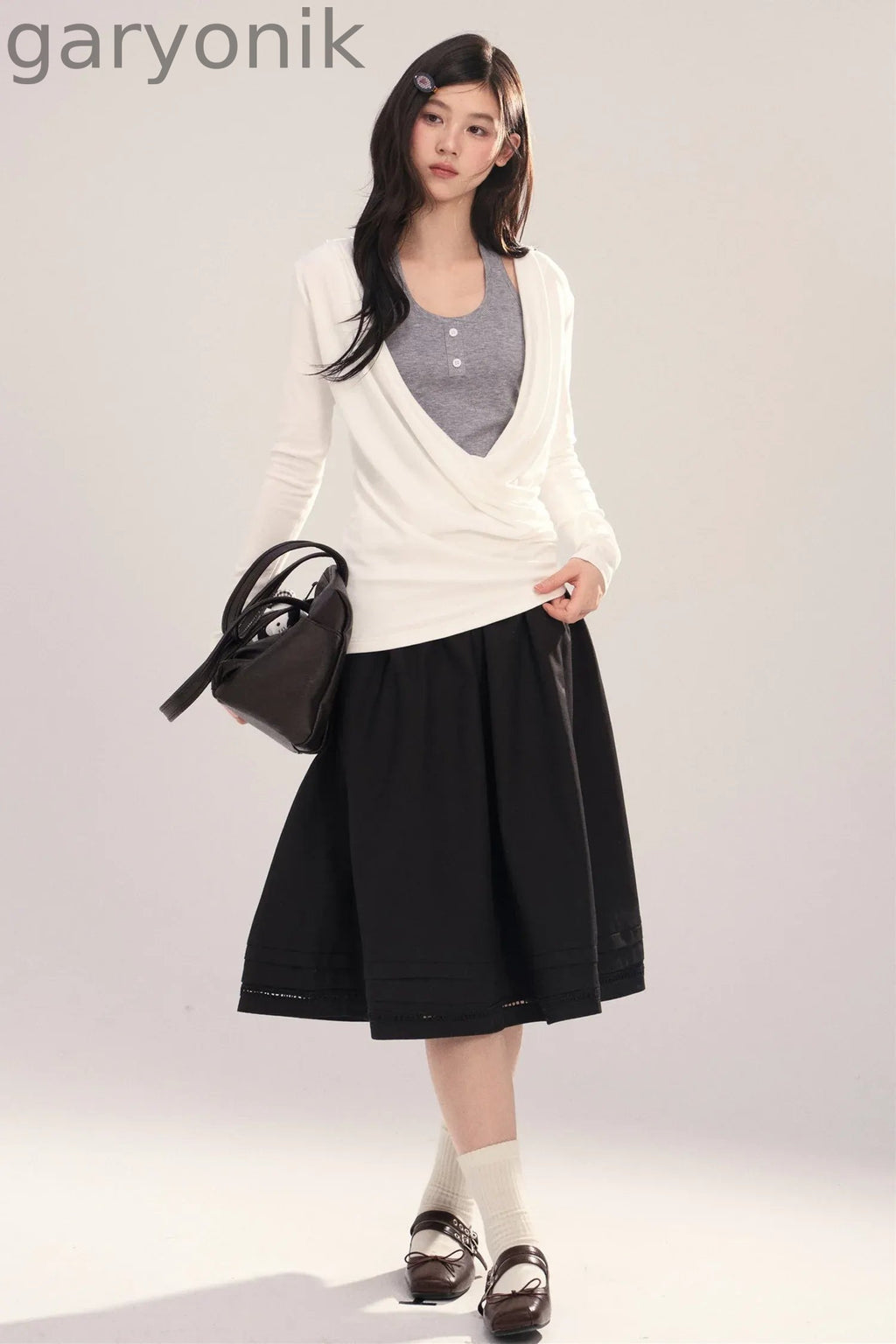 Layered-Look Long-Sleeve Top