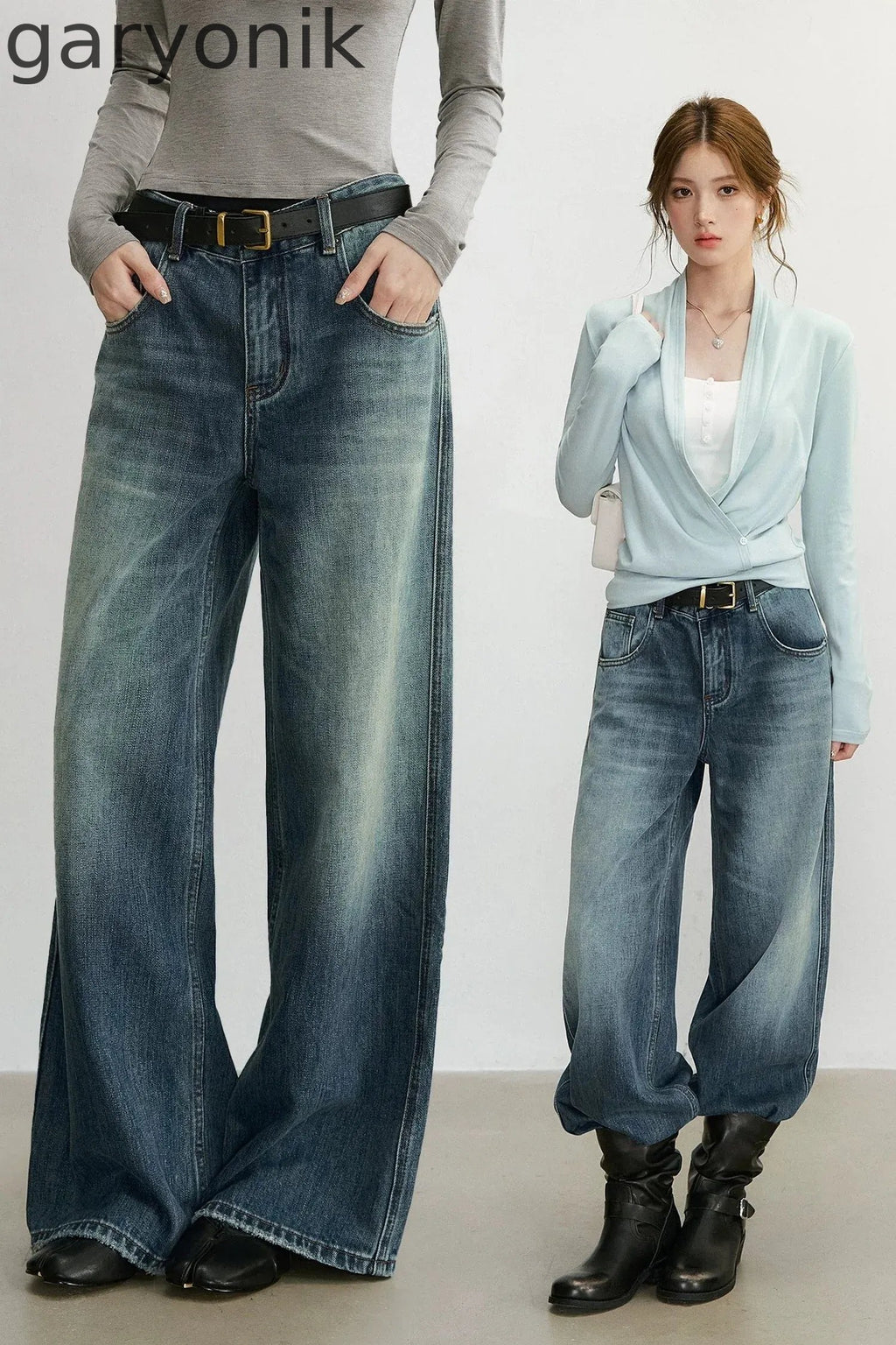Vintage Washed Denim Pants