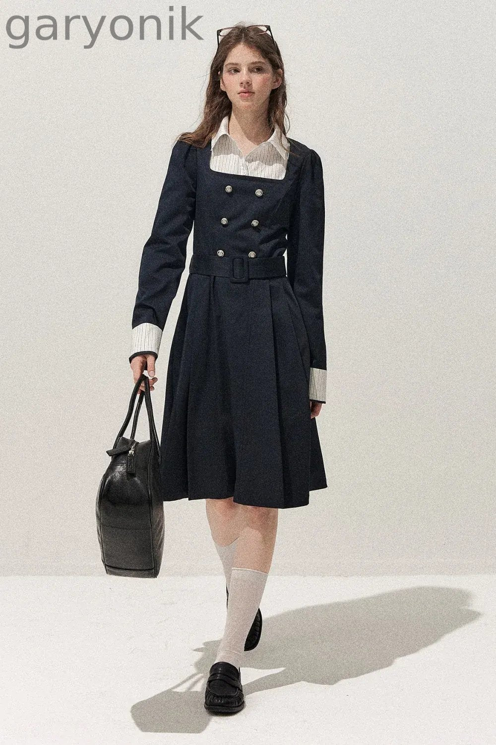 Retro Two-Piece Trench Dress