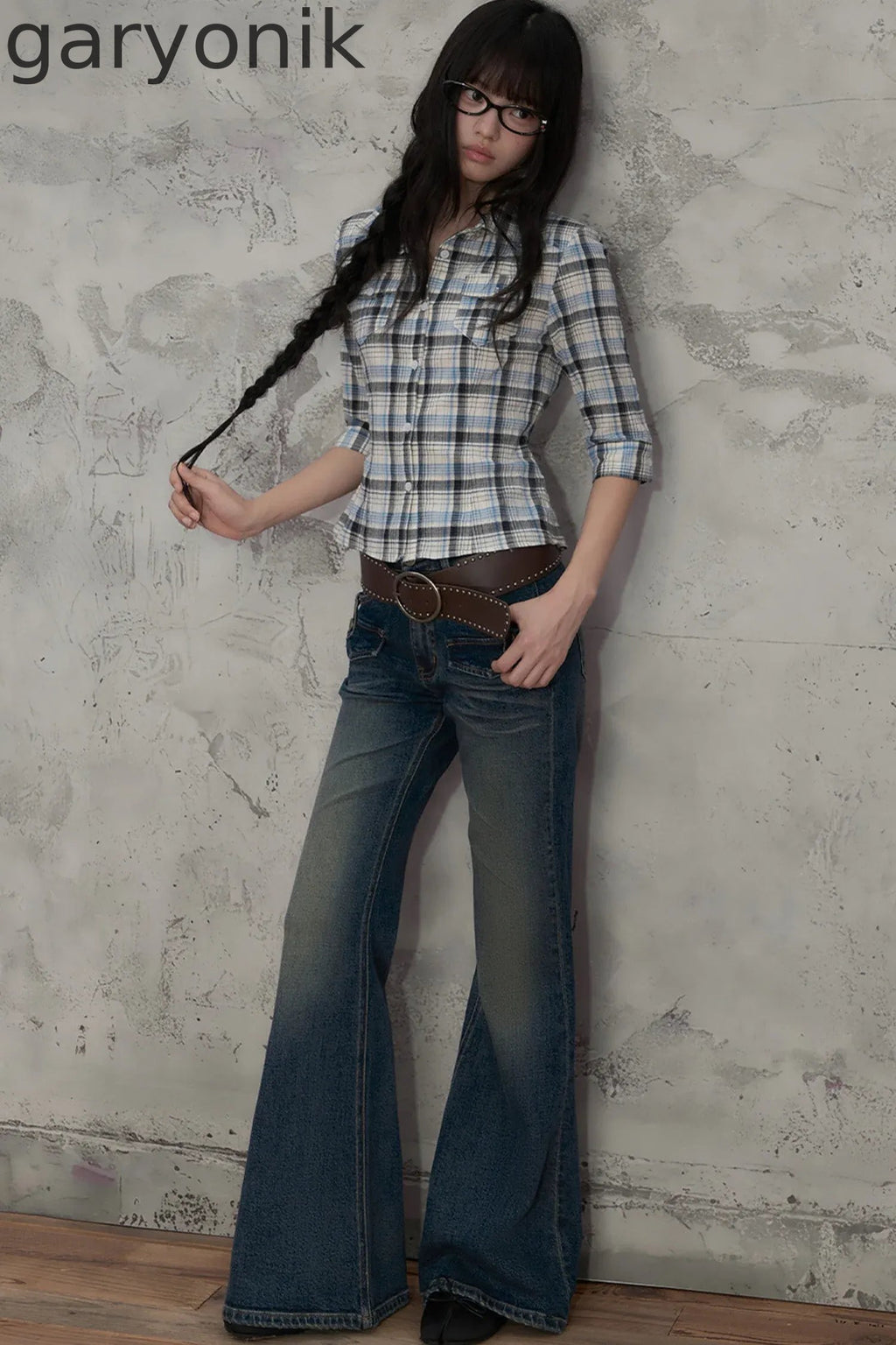 Retro Distressed Flared Pants