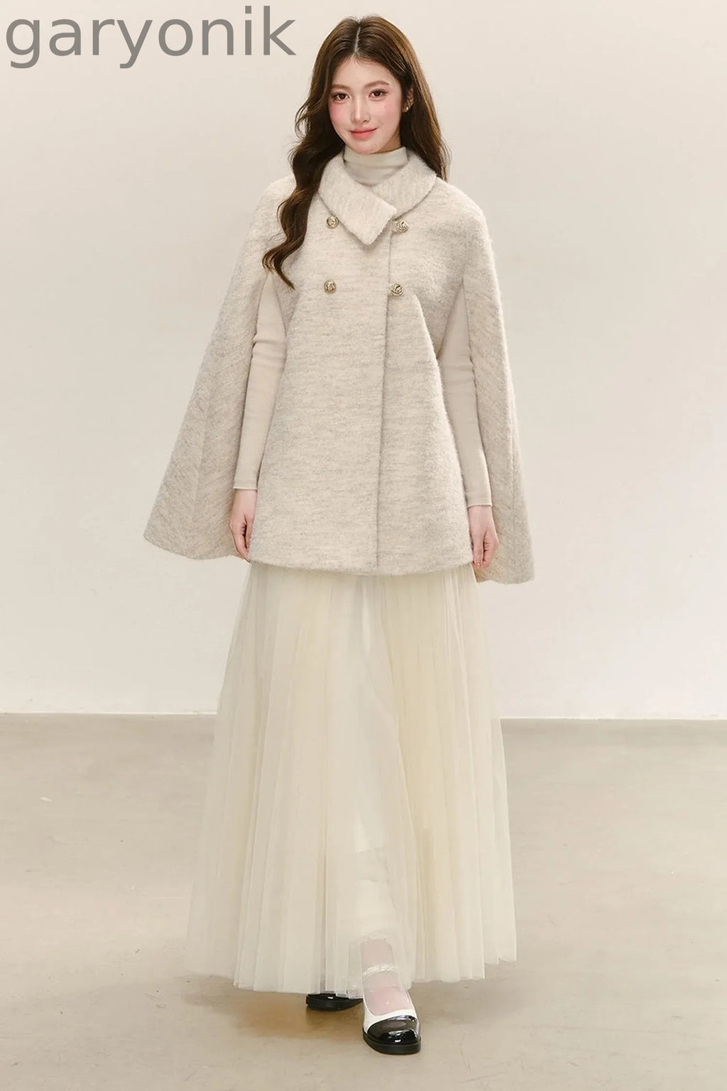 Woolen Cape Shawl Coat