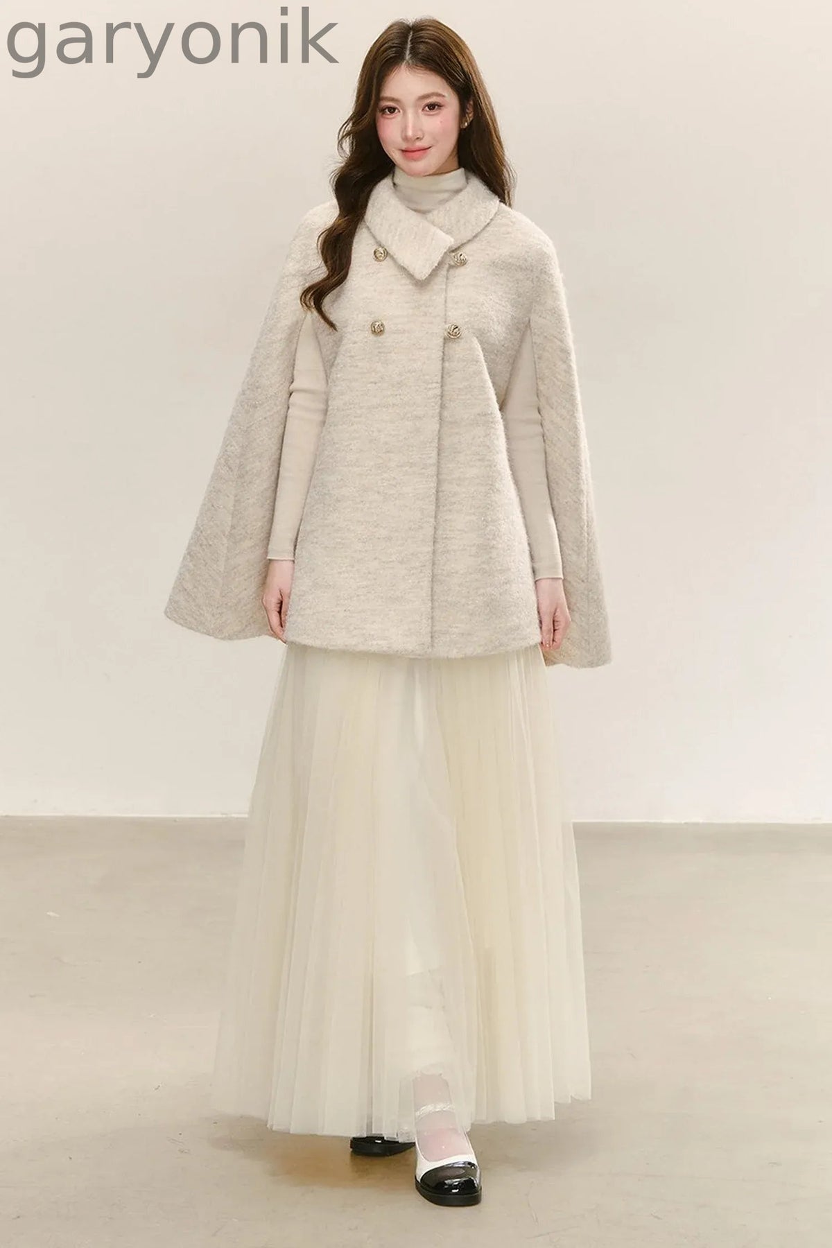 Woolen Cape Shawl Coat