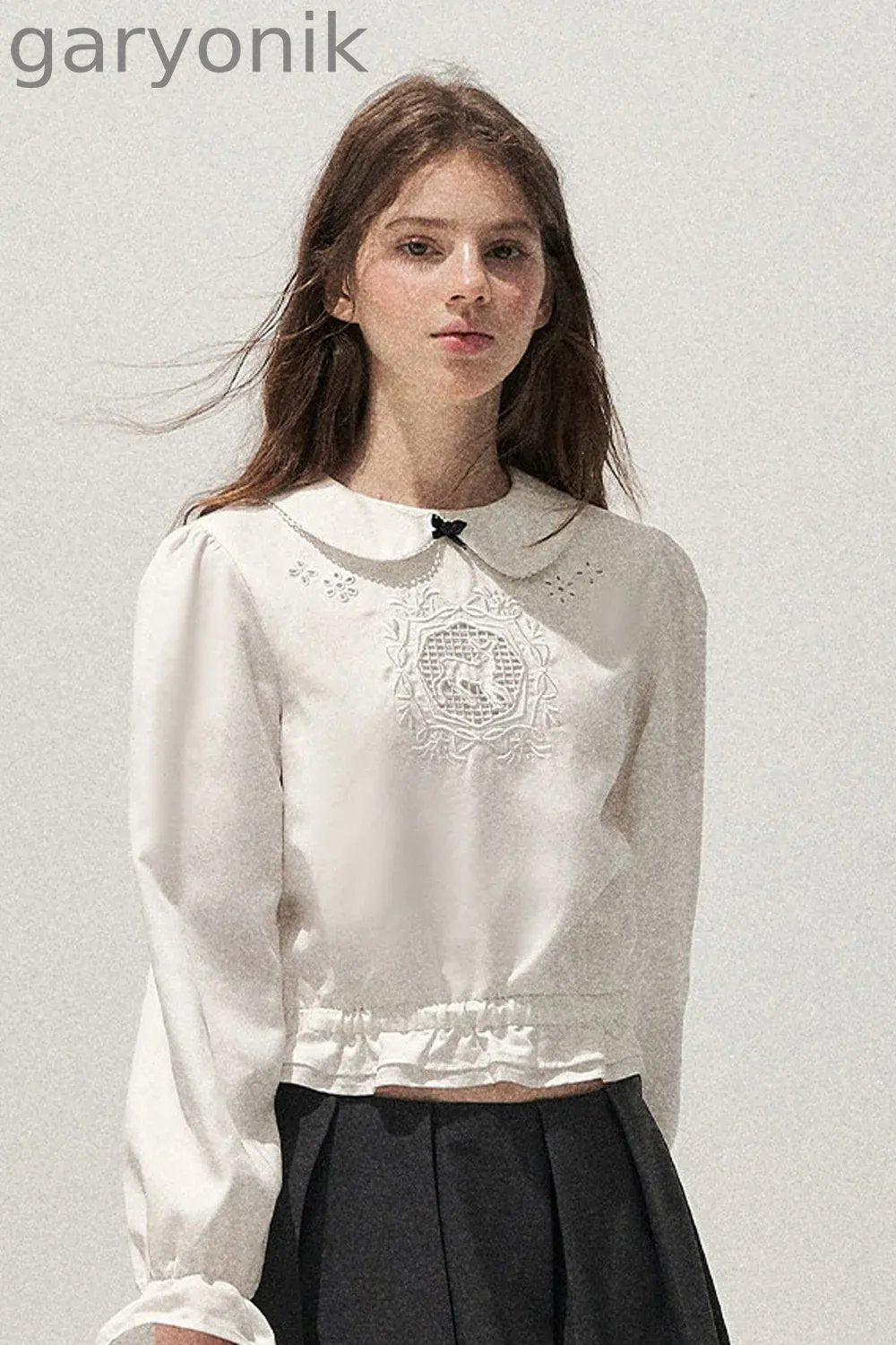 Lyocell Deer Collar Blouse