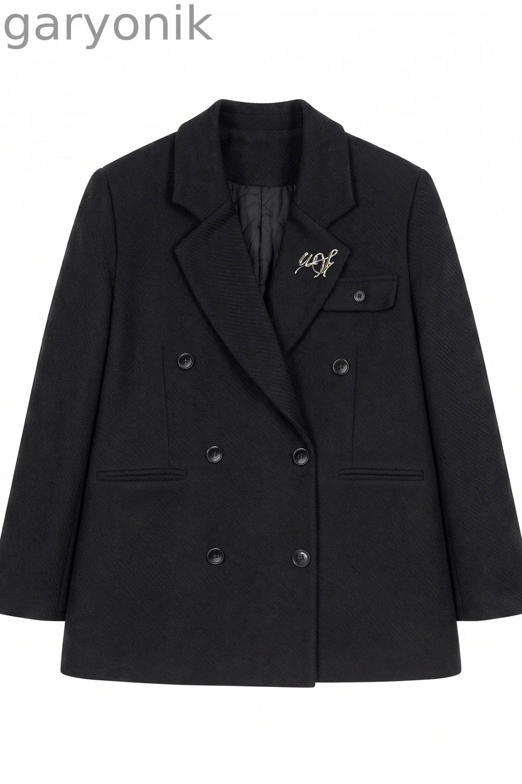 Woolen Blazer and Mesh Skirt Set-Up