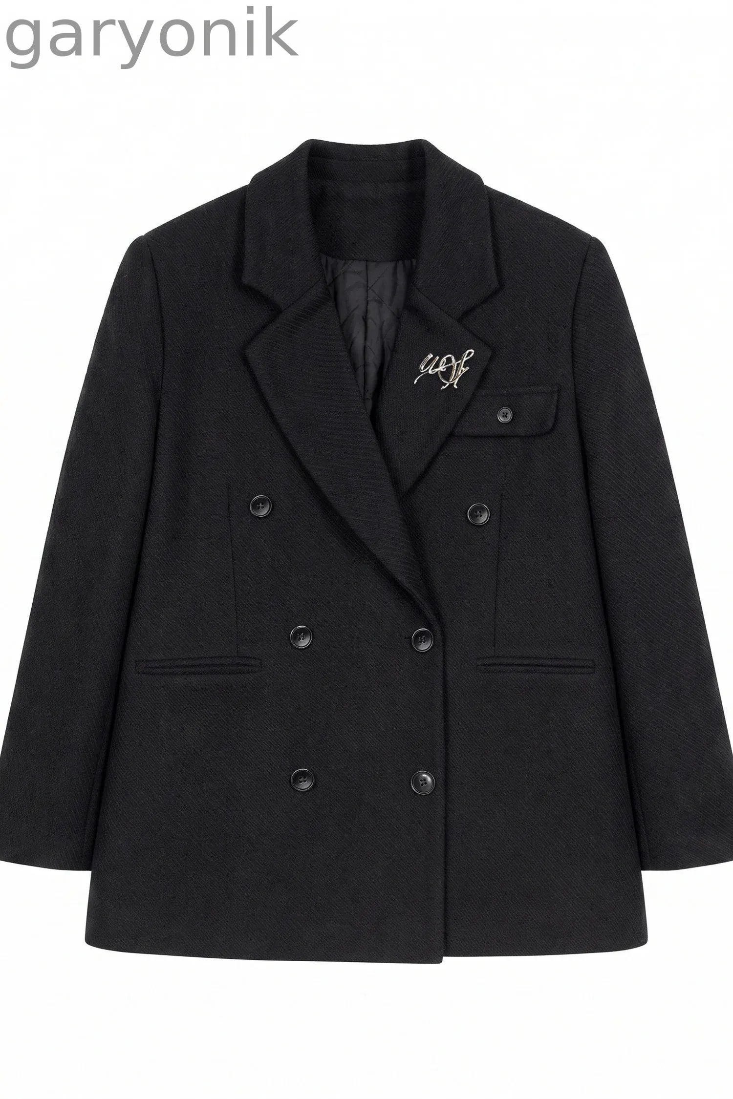 Woolen Blazer and Mesh Skirt Set-Up